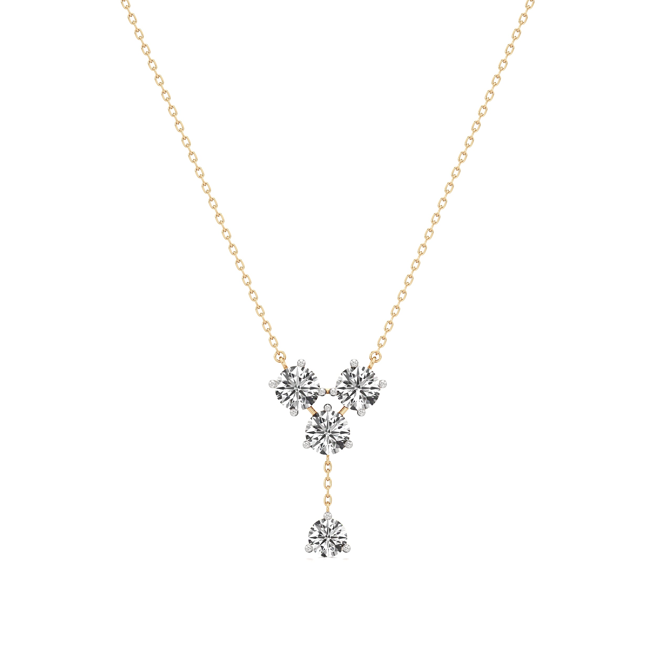 Round Cluster Diamond Chain Pendant