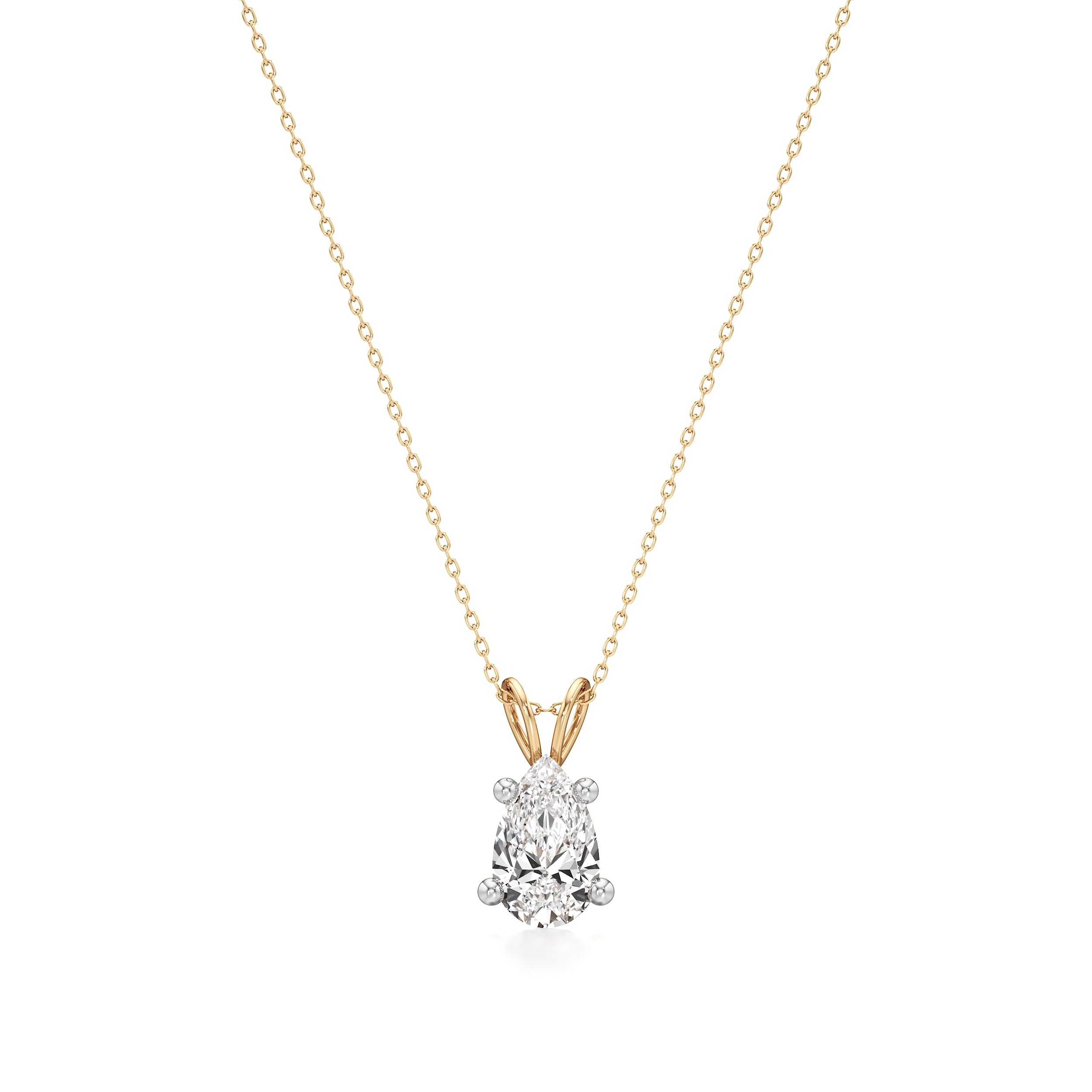 Pear Solitaire Pendant