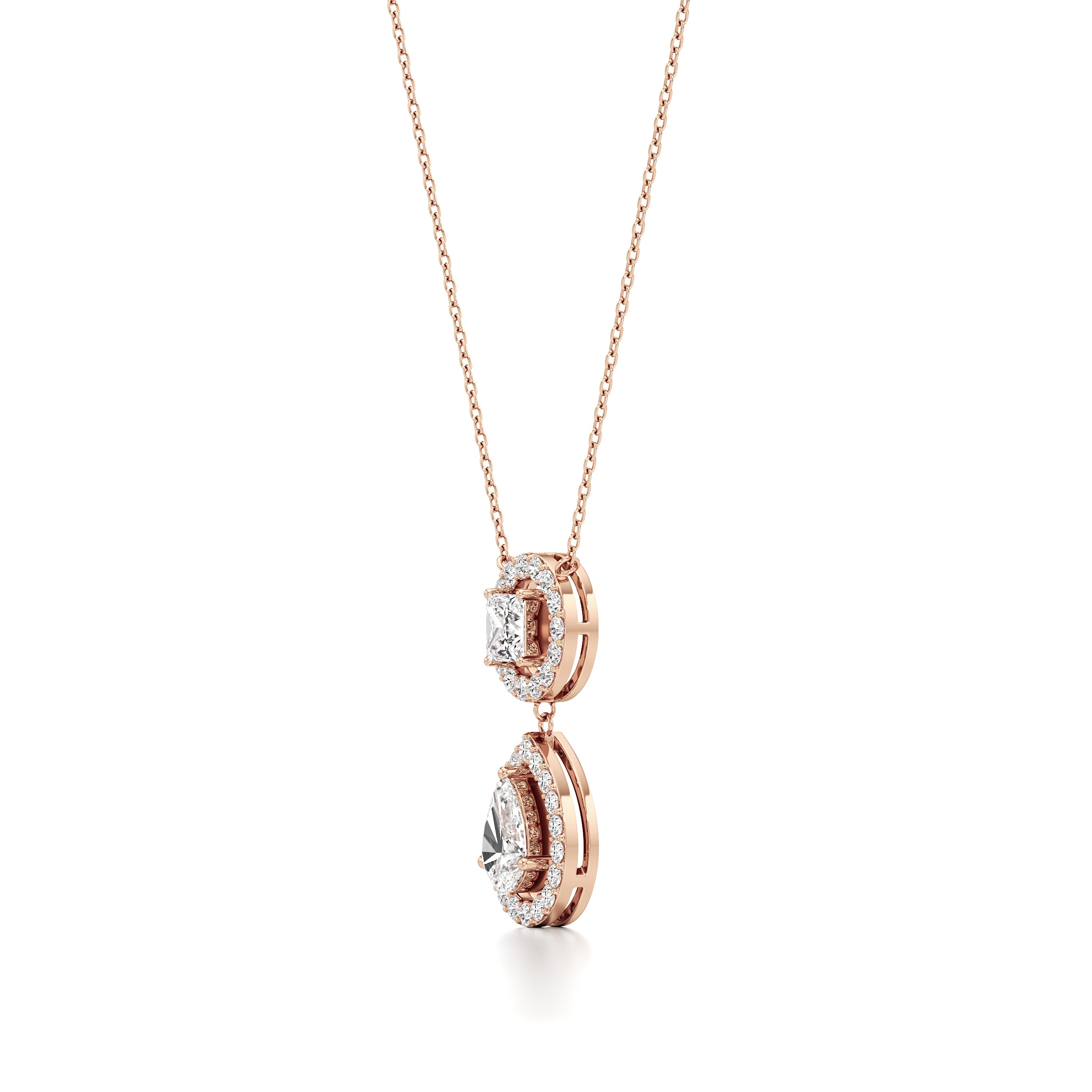 Princess & Pear Drop Chain Pendant