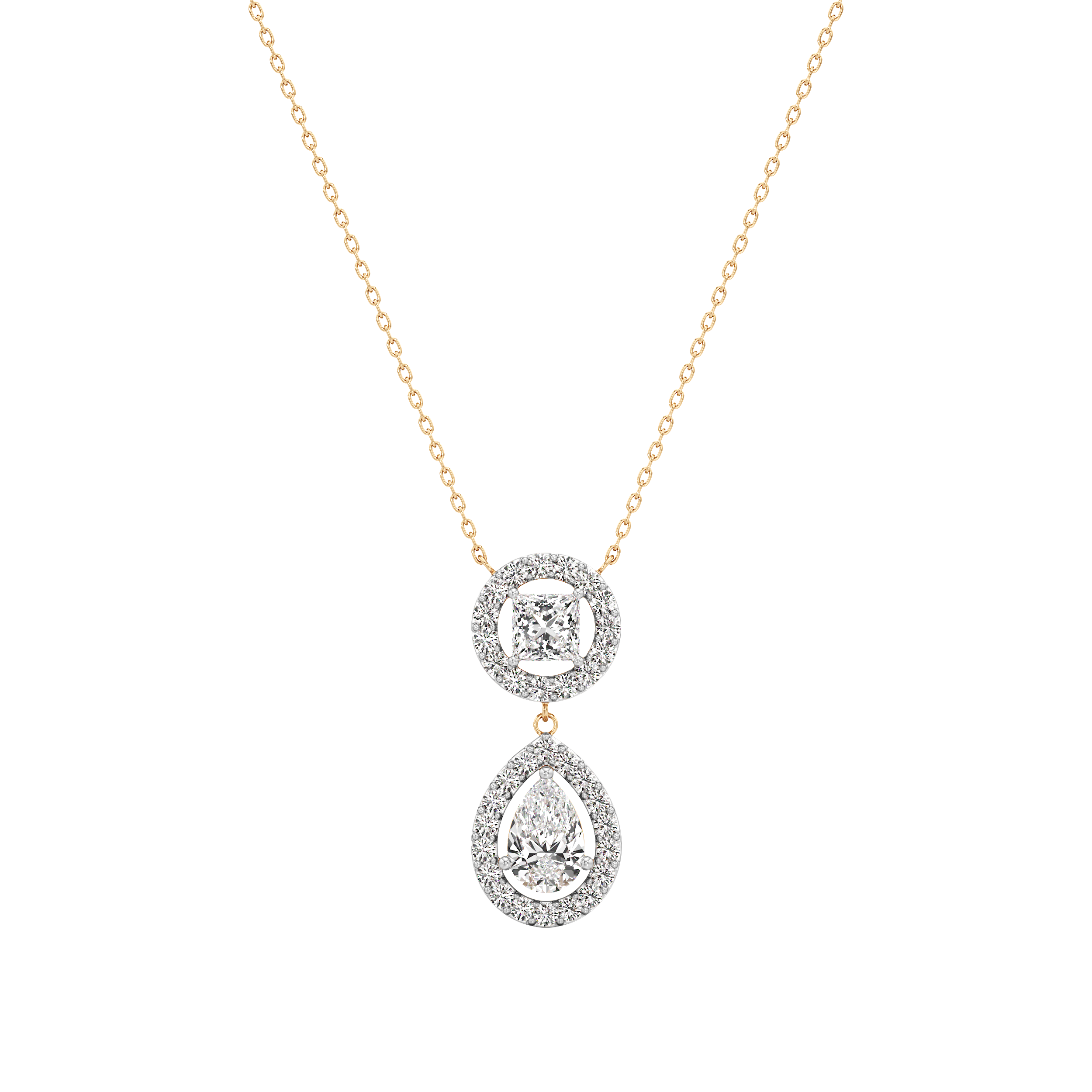 Princess & Pear Drop Chain Pendant