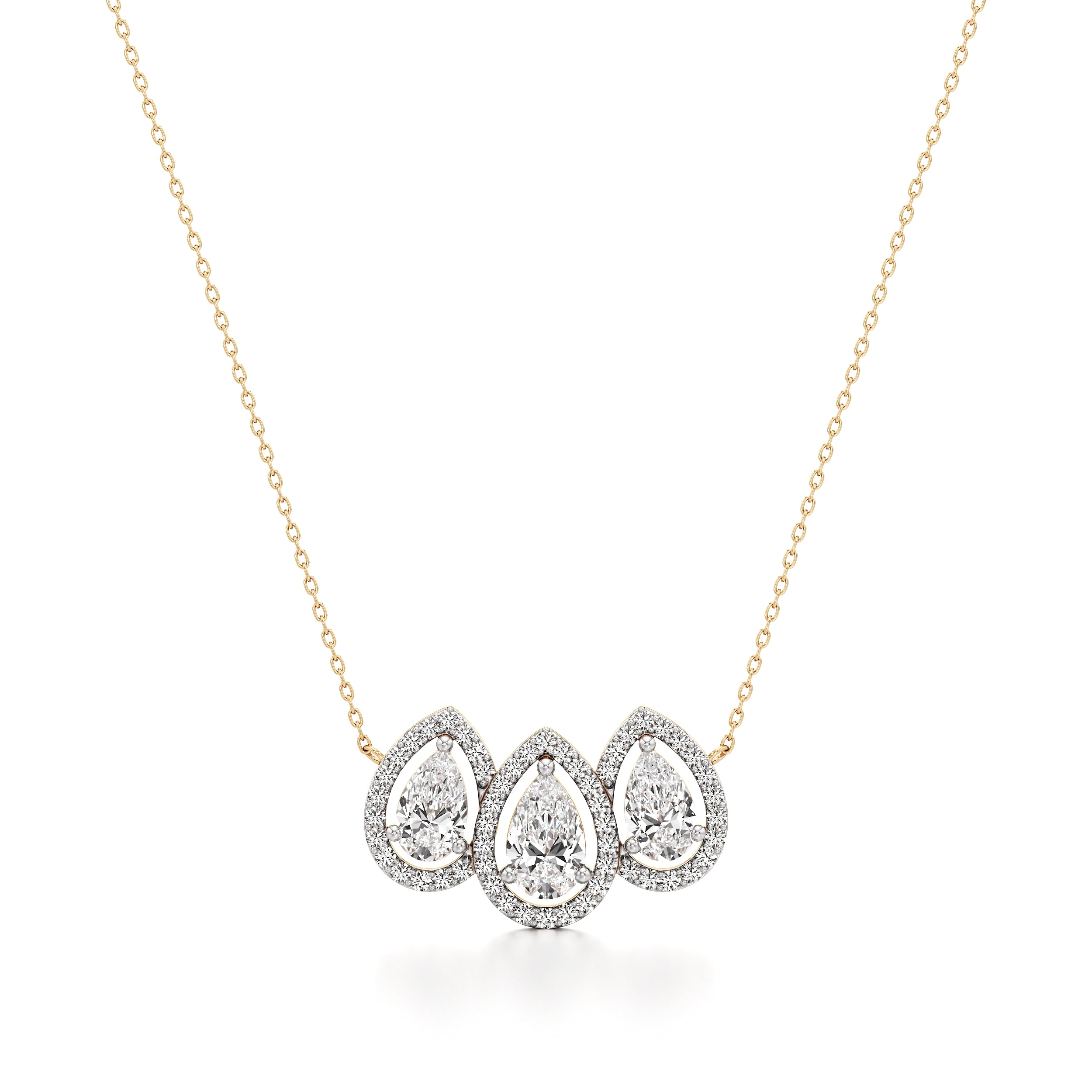 Trinity Pear Diamond Chain Pendant