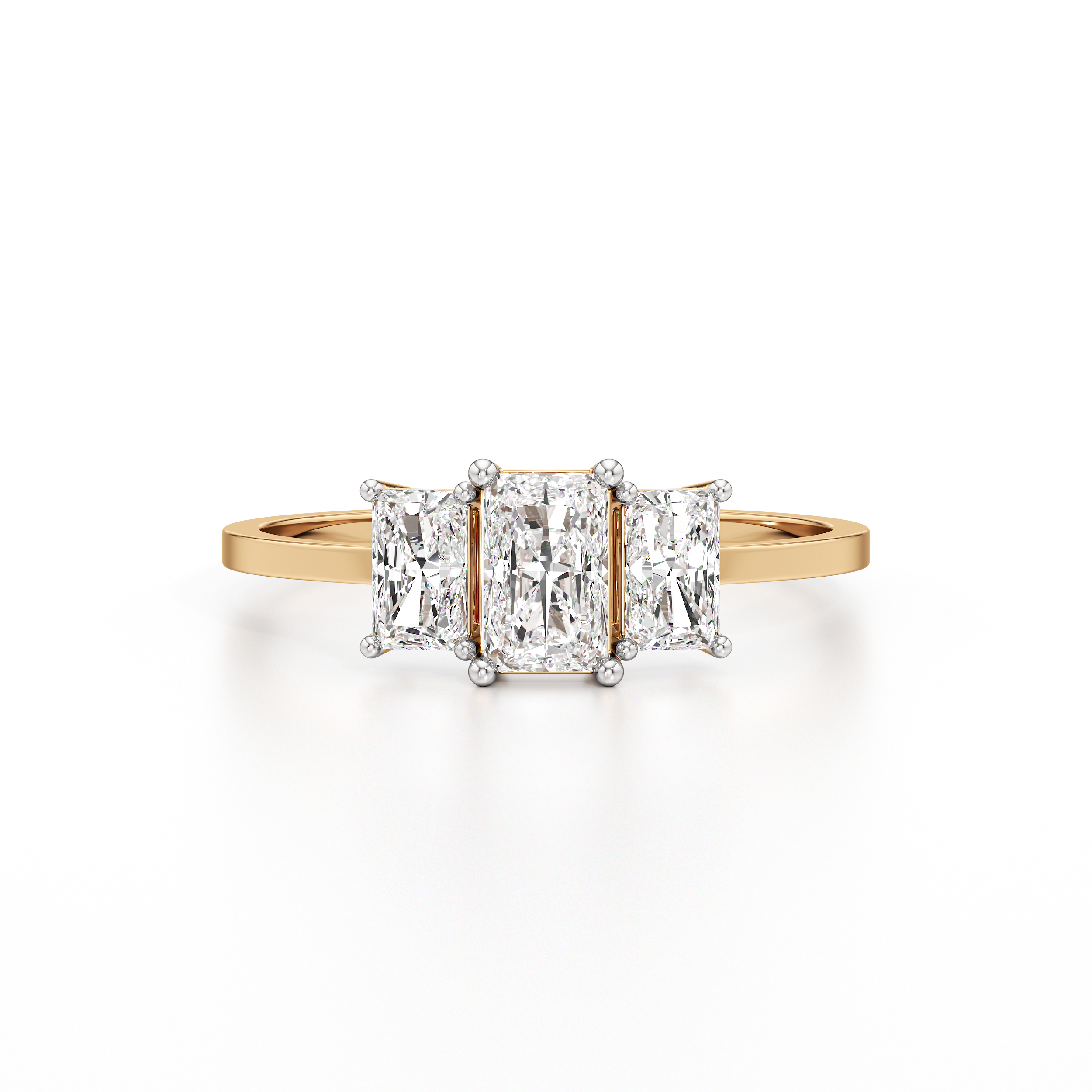 Three Stone Emerald Cut Ring