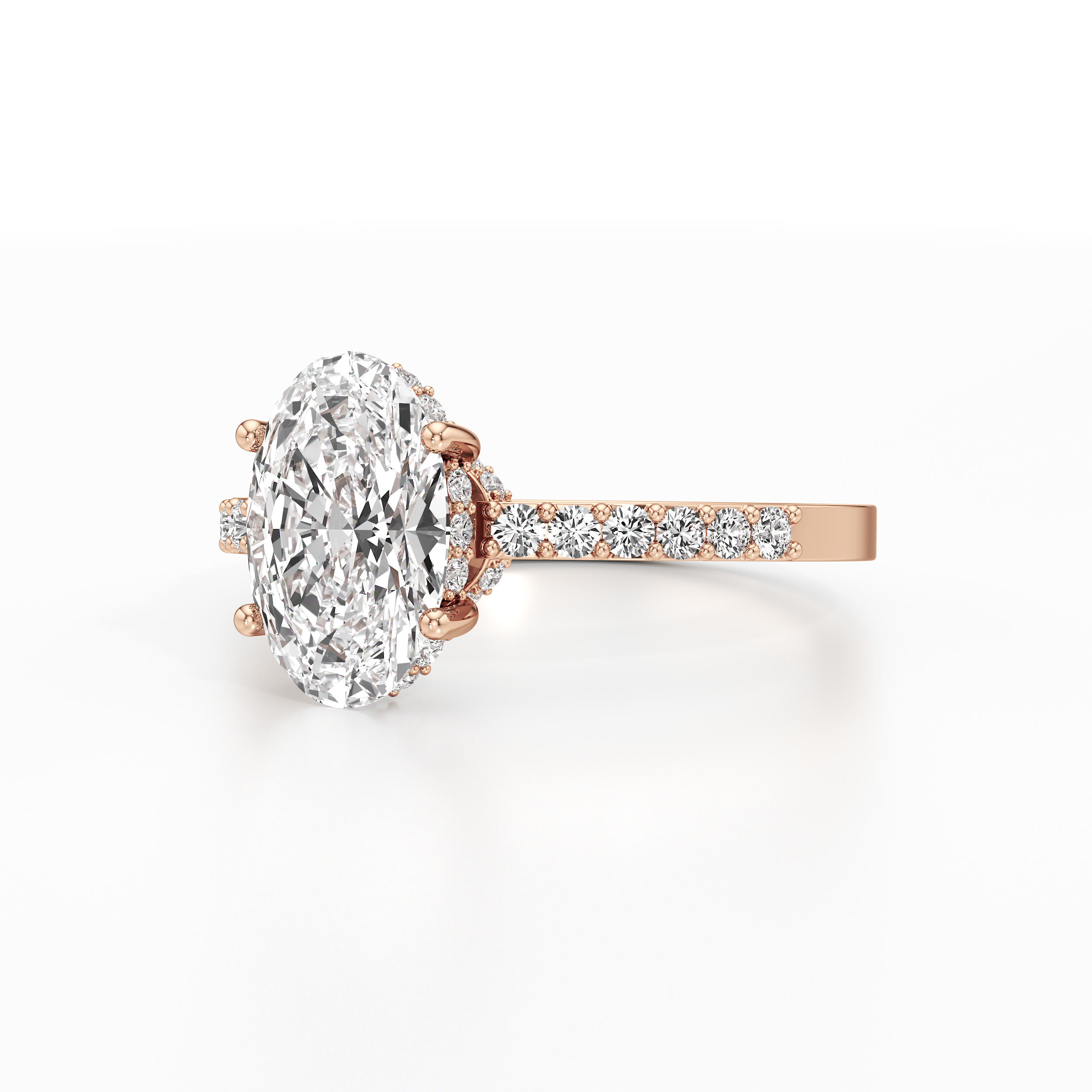 Solitaire Pave Classic Ring