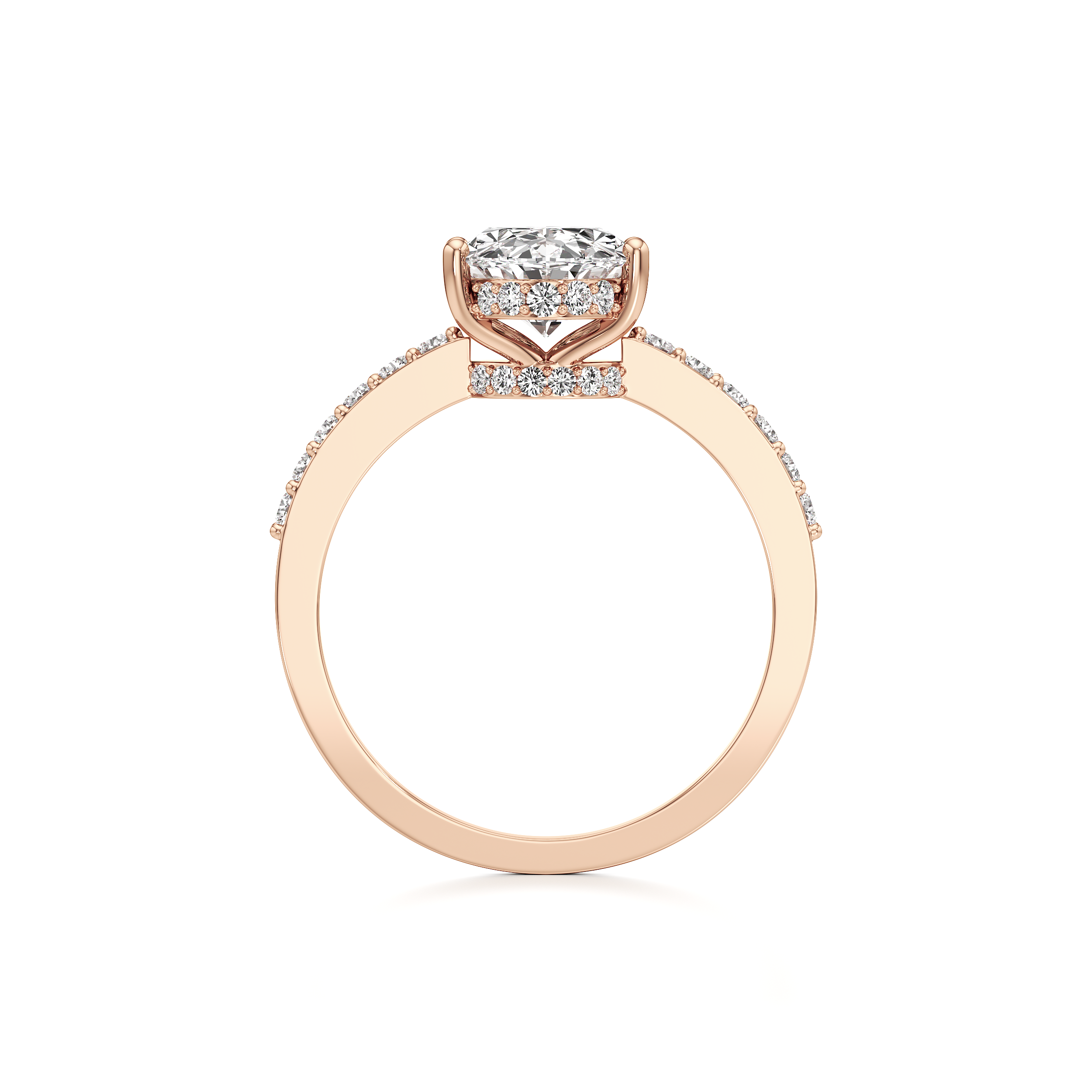 Solitaire Pave Classic Ring