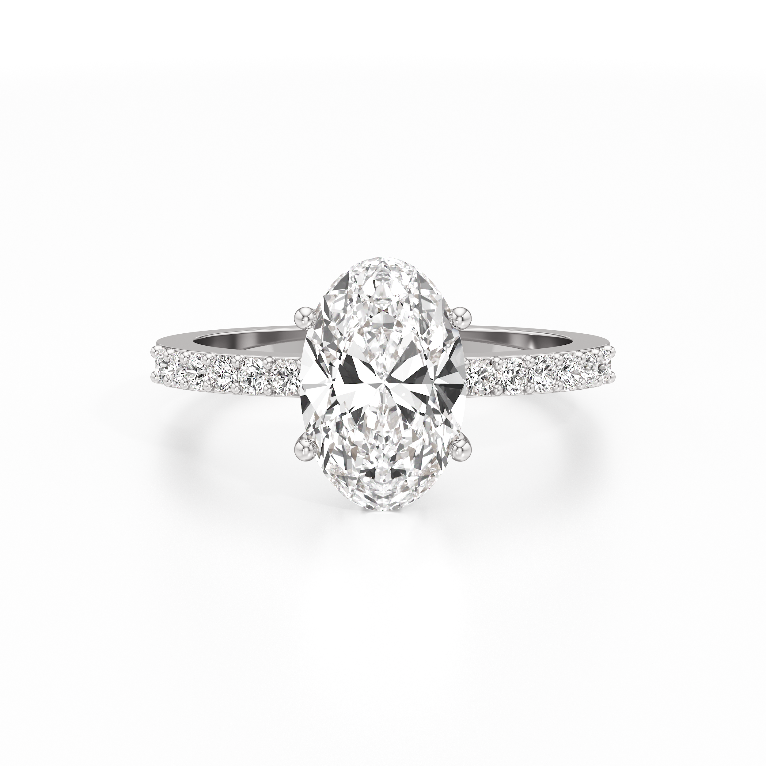 Solitaire Pave Classic Ring