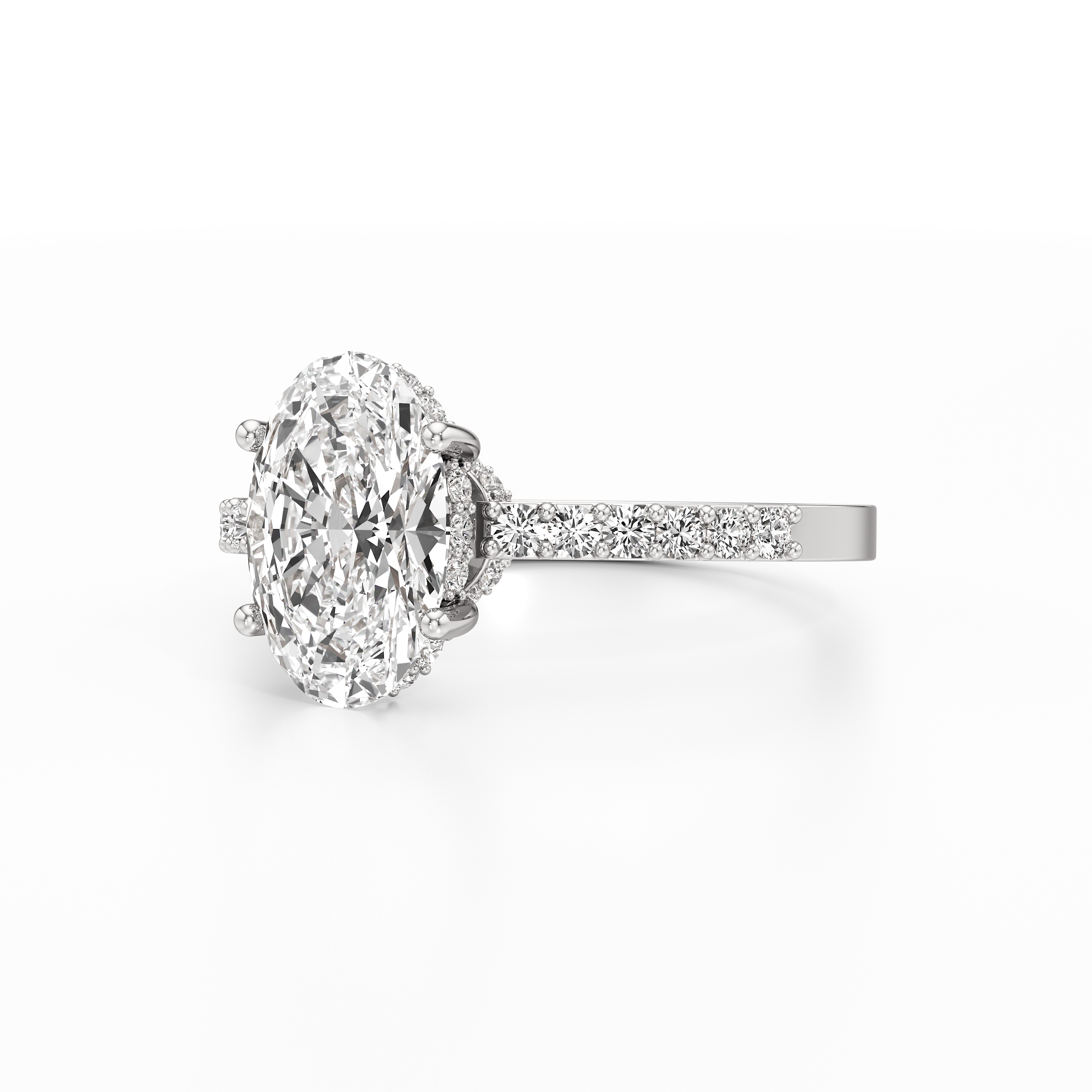 Solitaire Pave Classic Ring