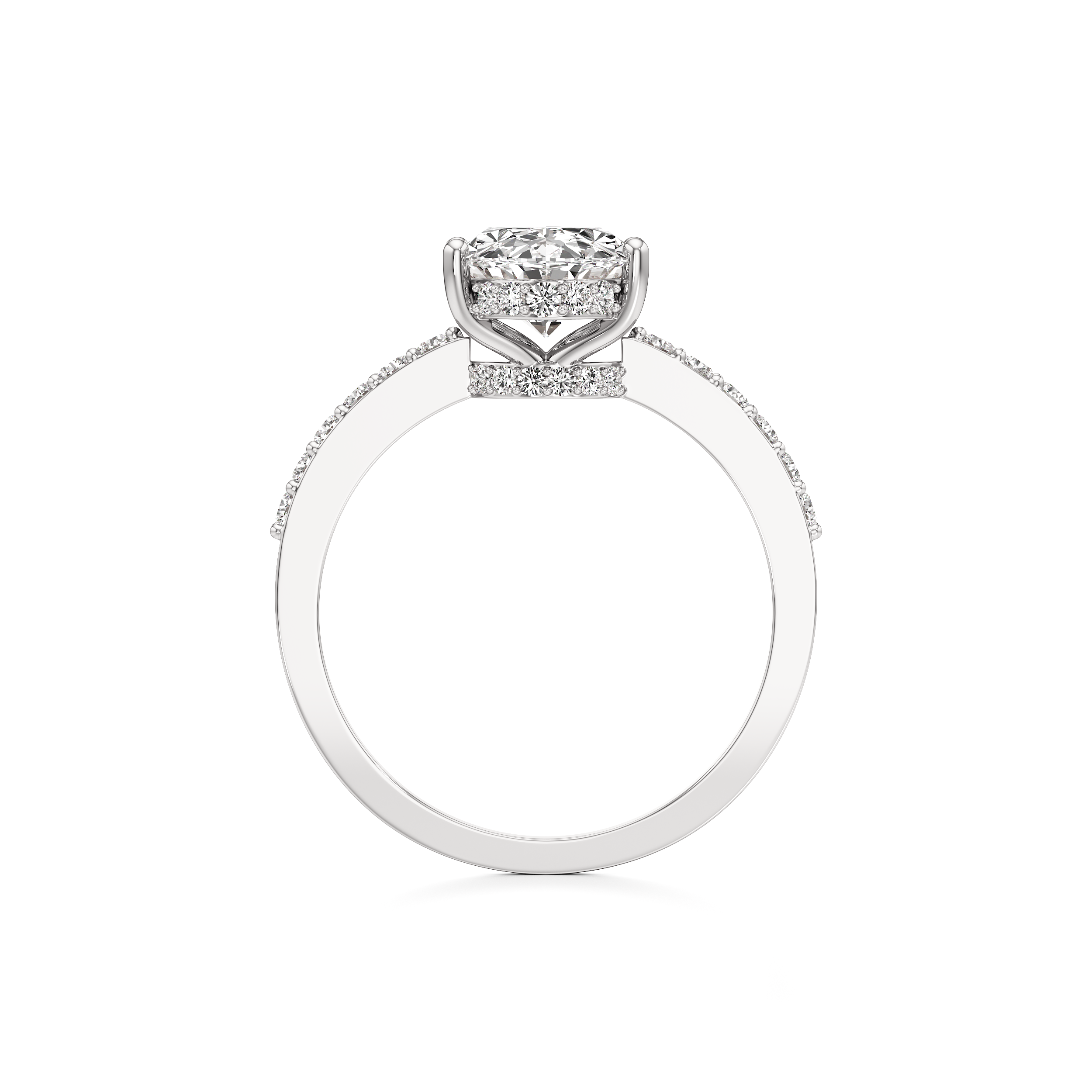 Solitaire Pave Classic Ring