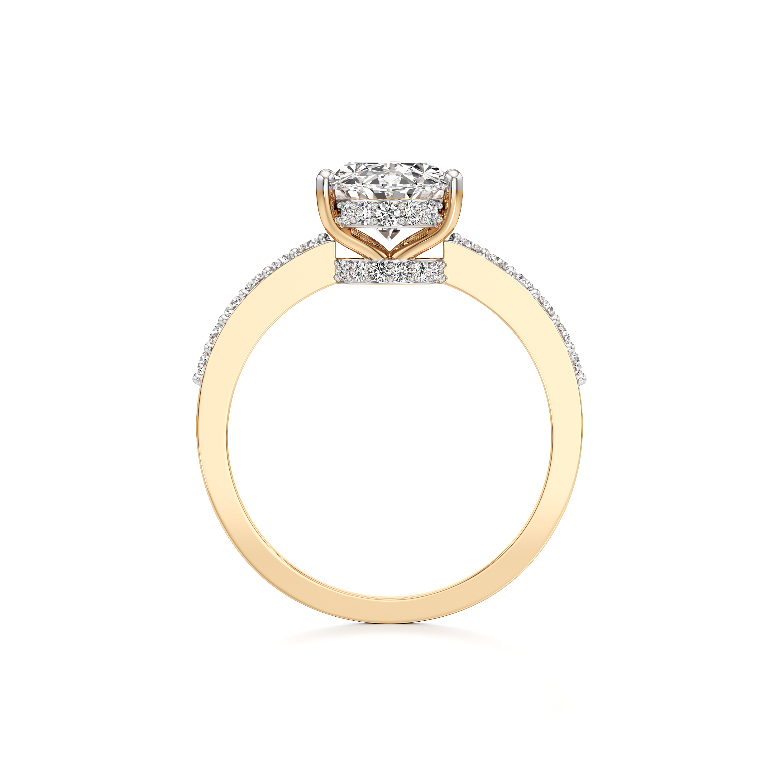 Solitaire Pave Classic Ring