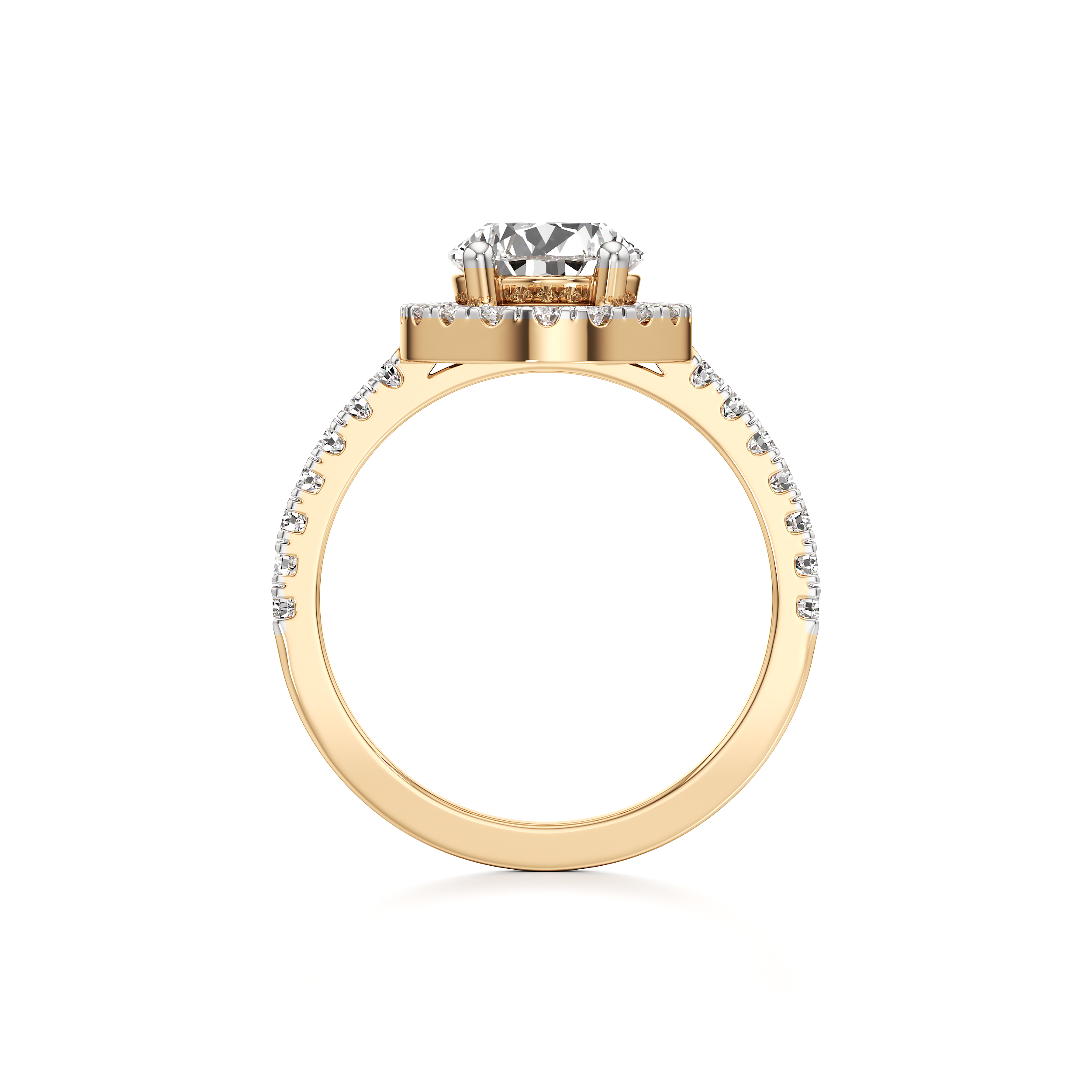 Halo Solitaire Pear Ring