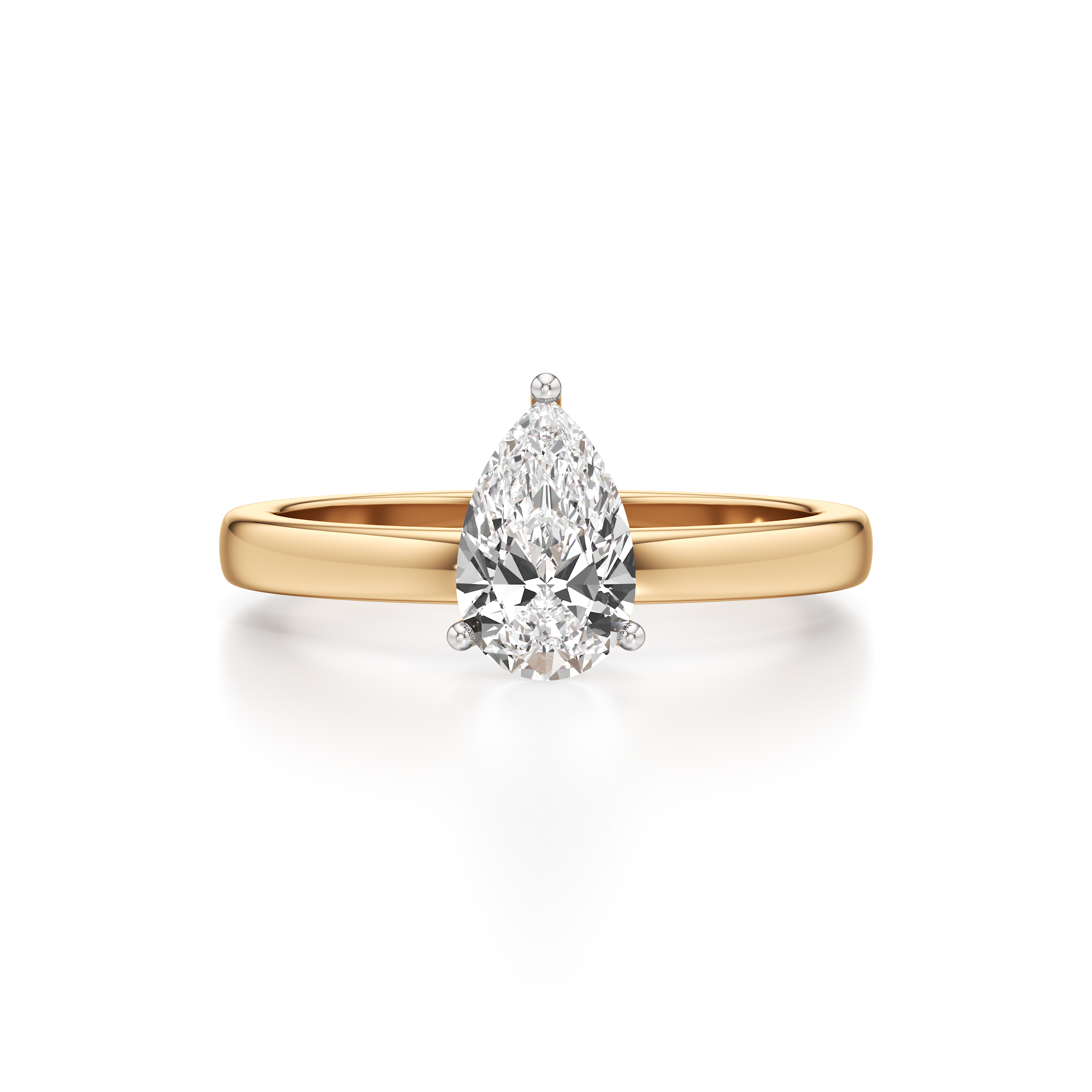 Classic Solitaire Pear Ring