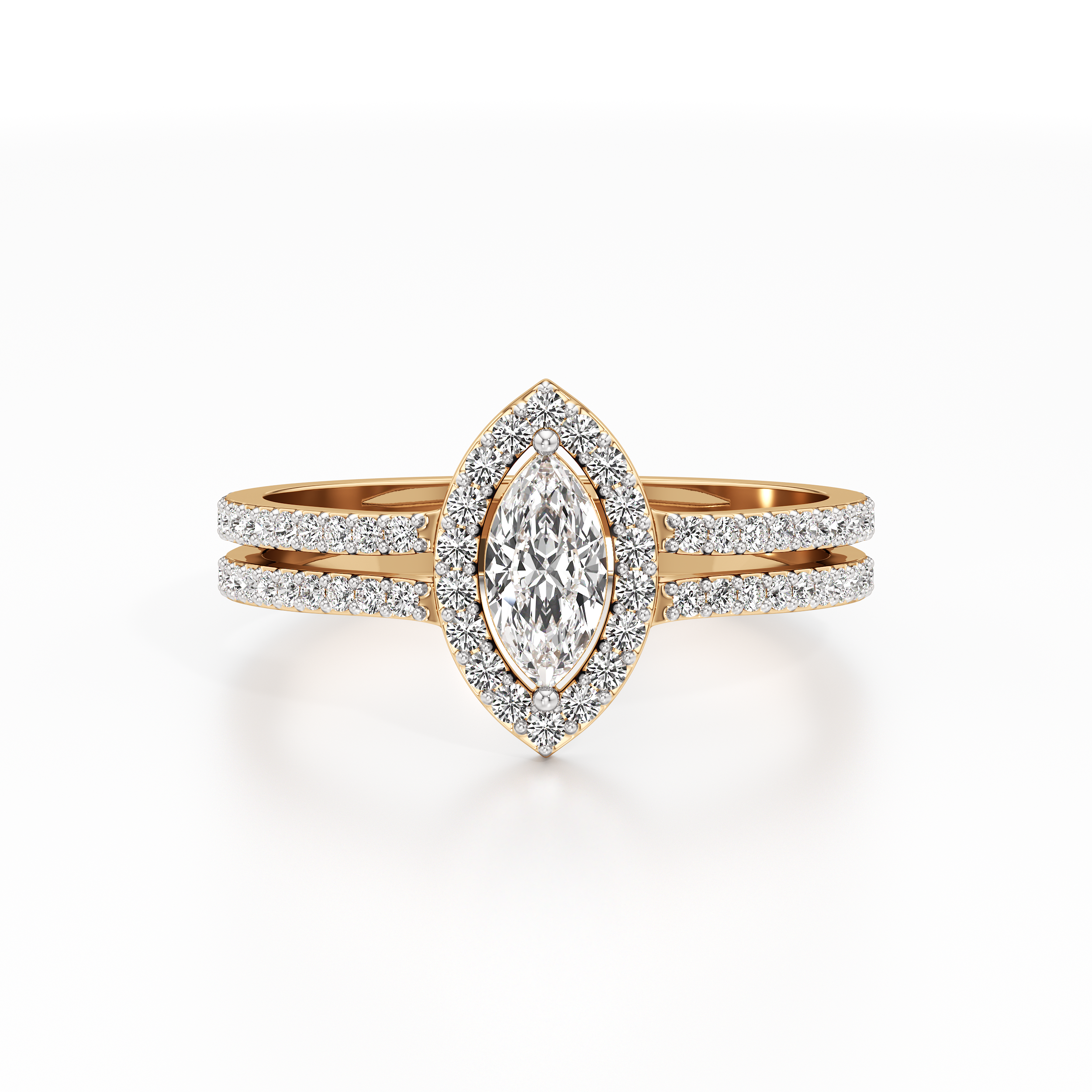Open Marquise Halo Ring