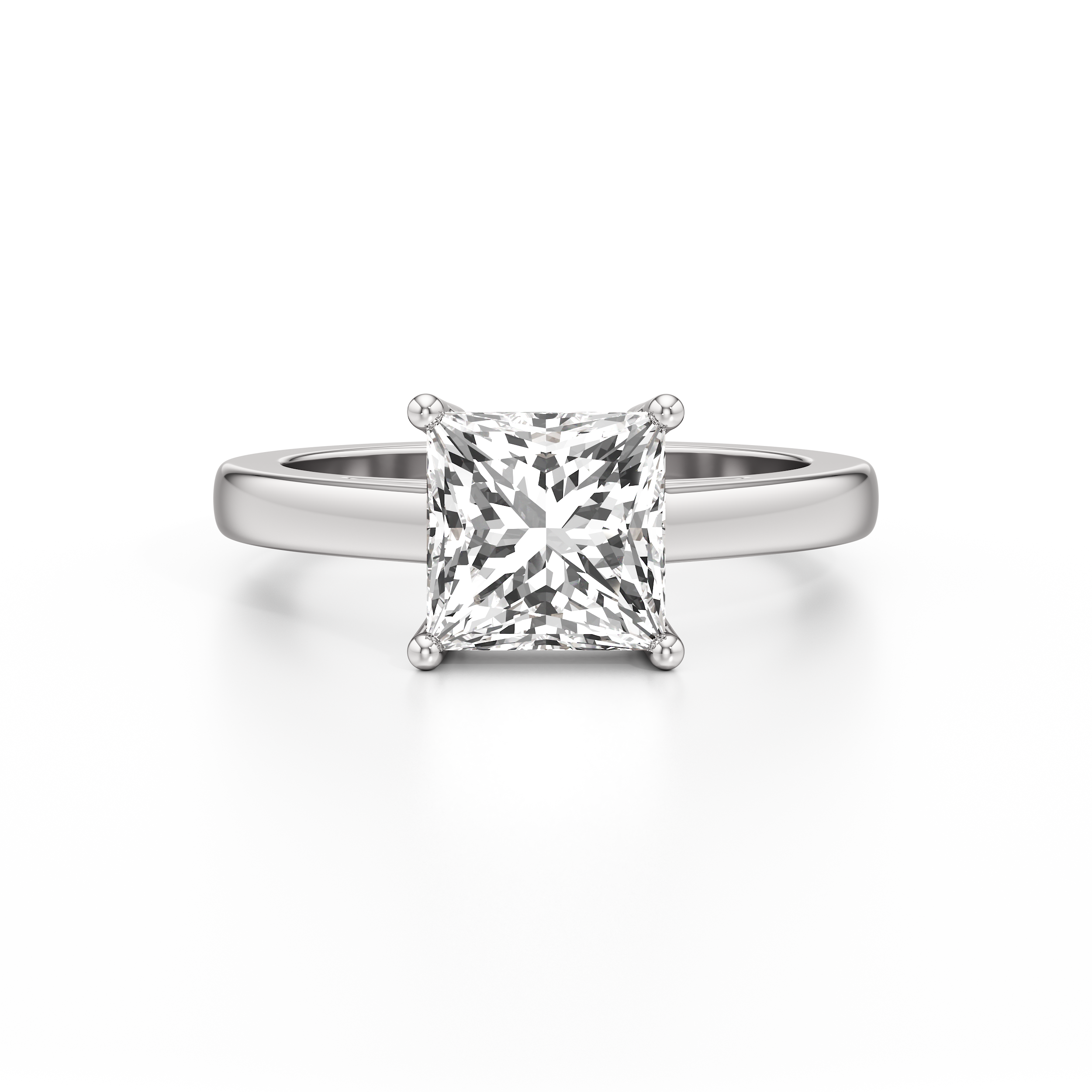 Classic Solitaire Princess Ring