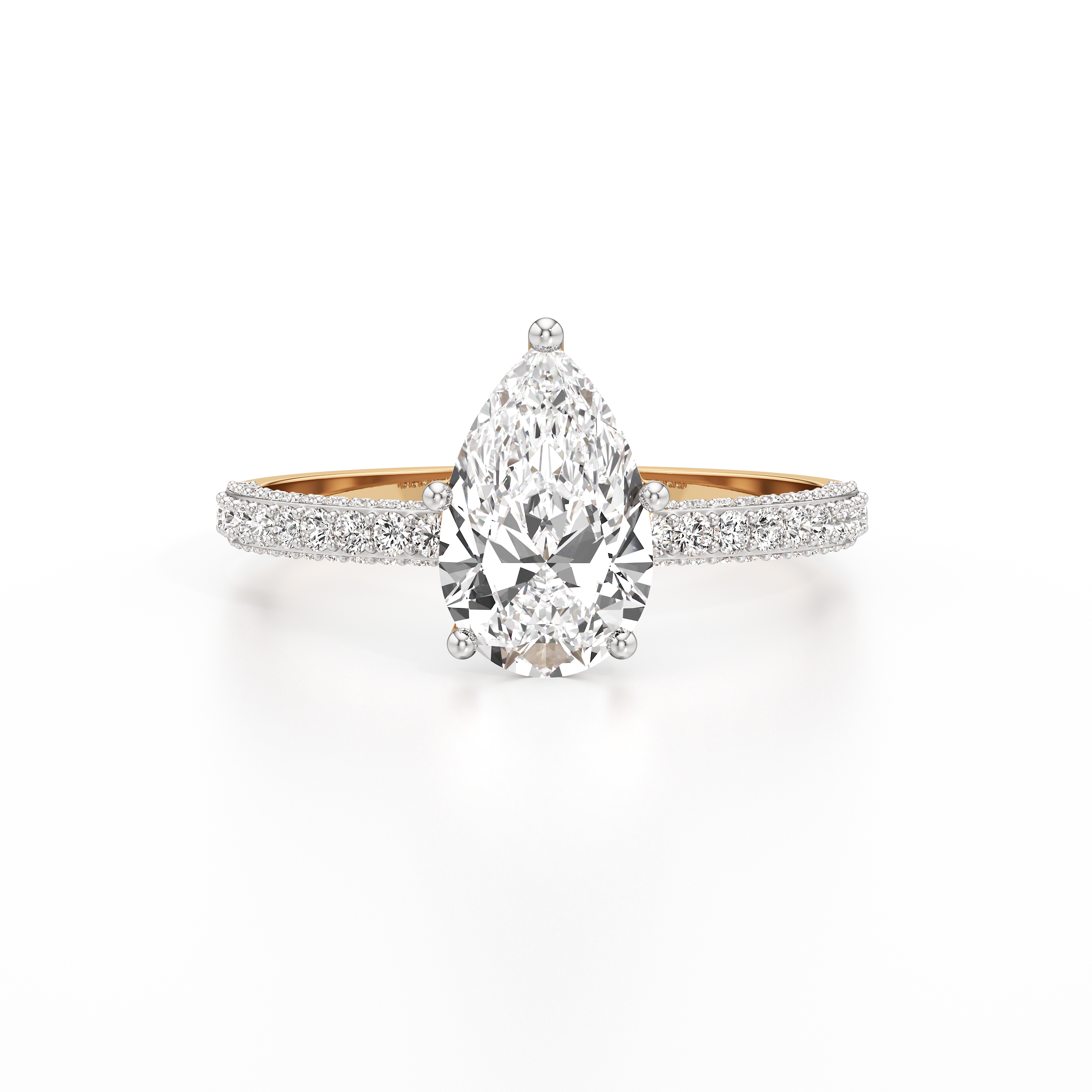 Bedazzled Solitaire Pear Ring