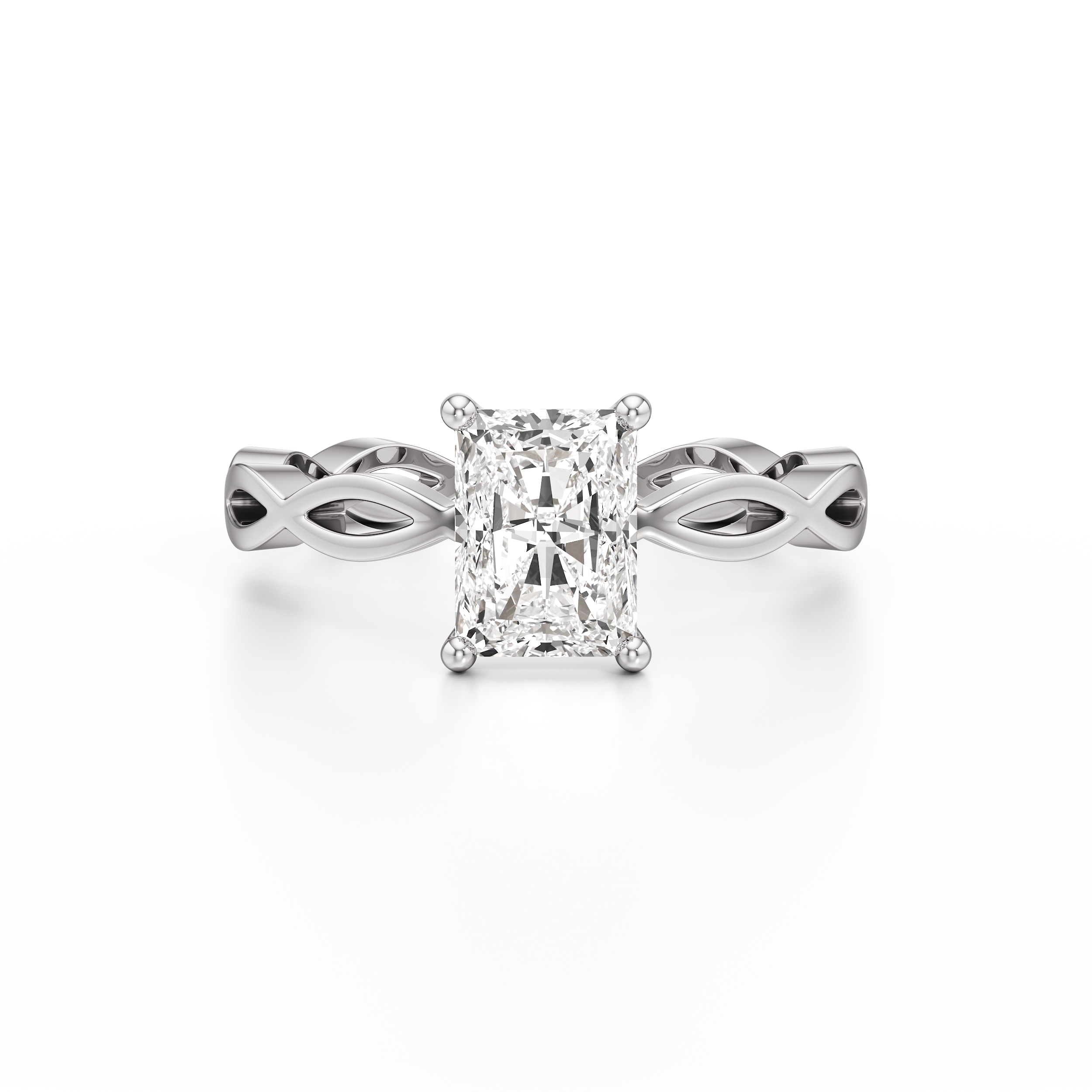 Twisted Solitaire Radiant Ring