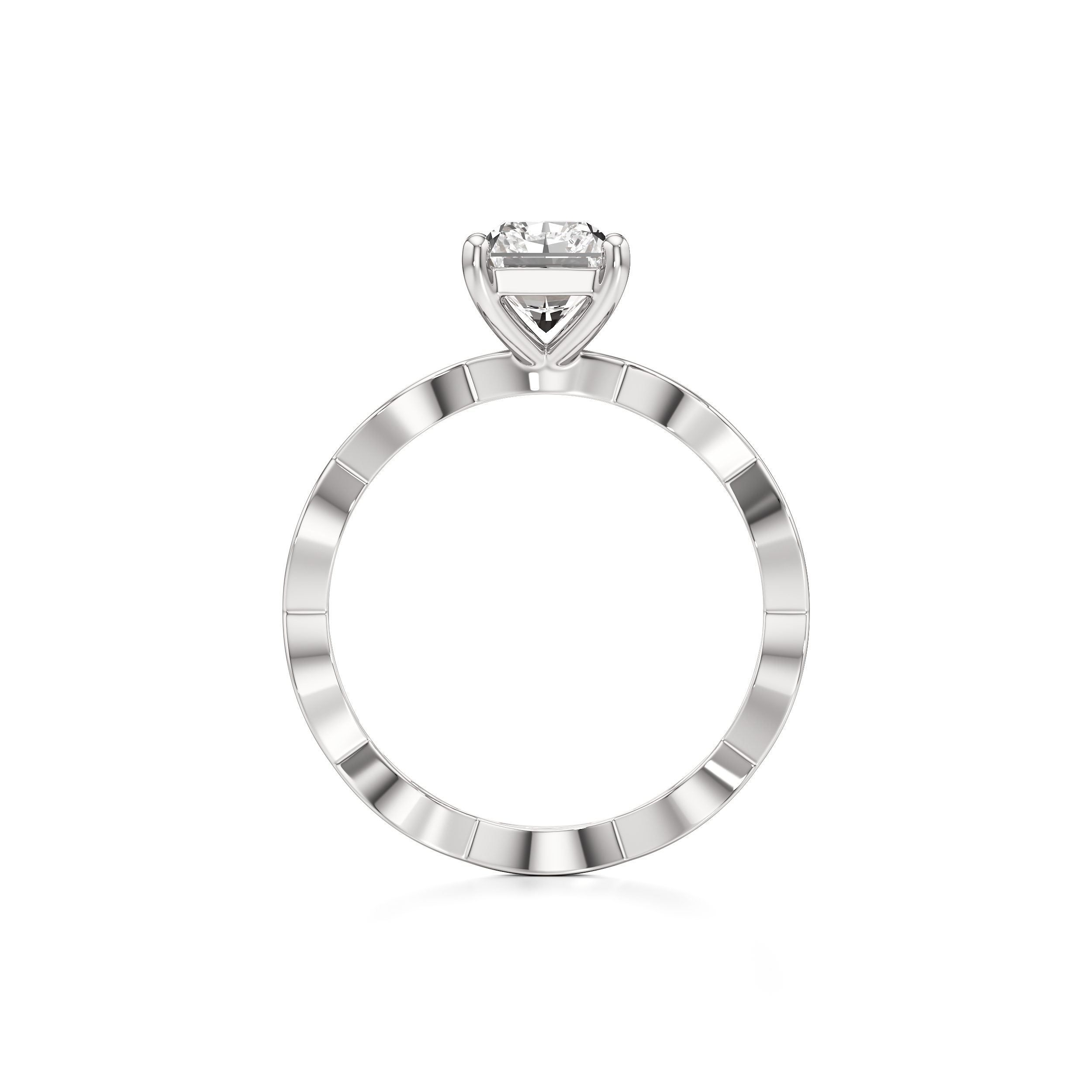 Twisted Solitaire Radiant Ring