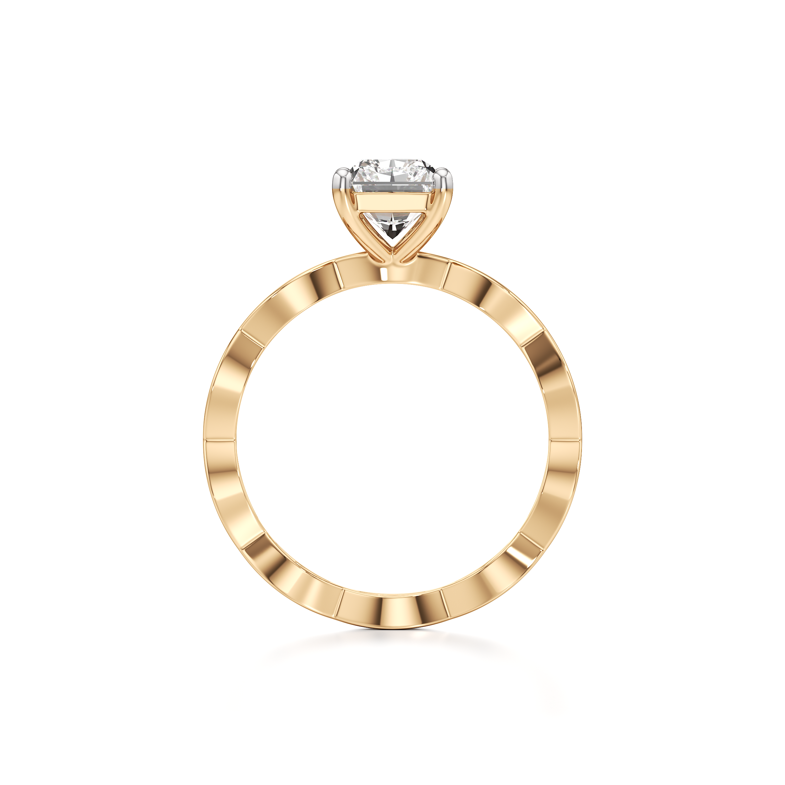 Twisted Solitaire Radiant Ring