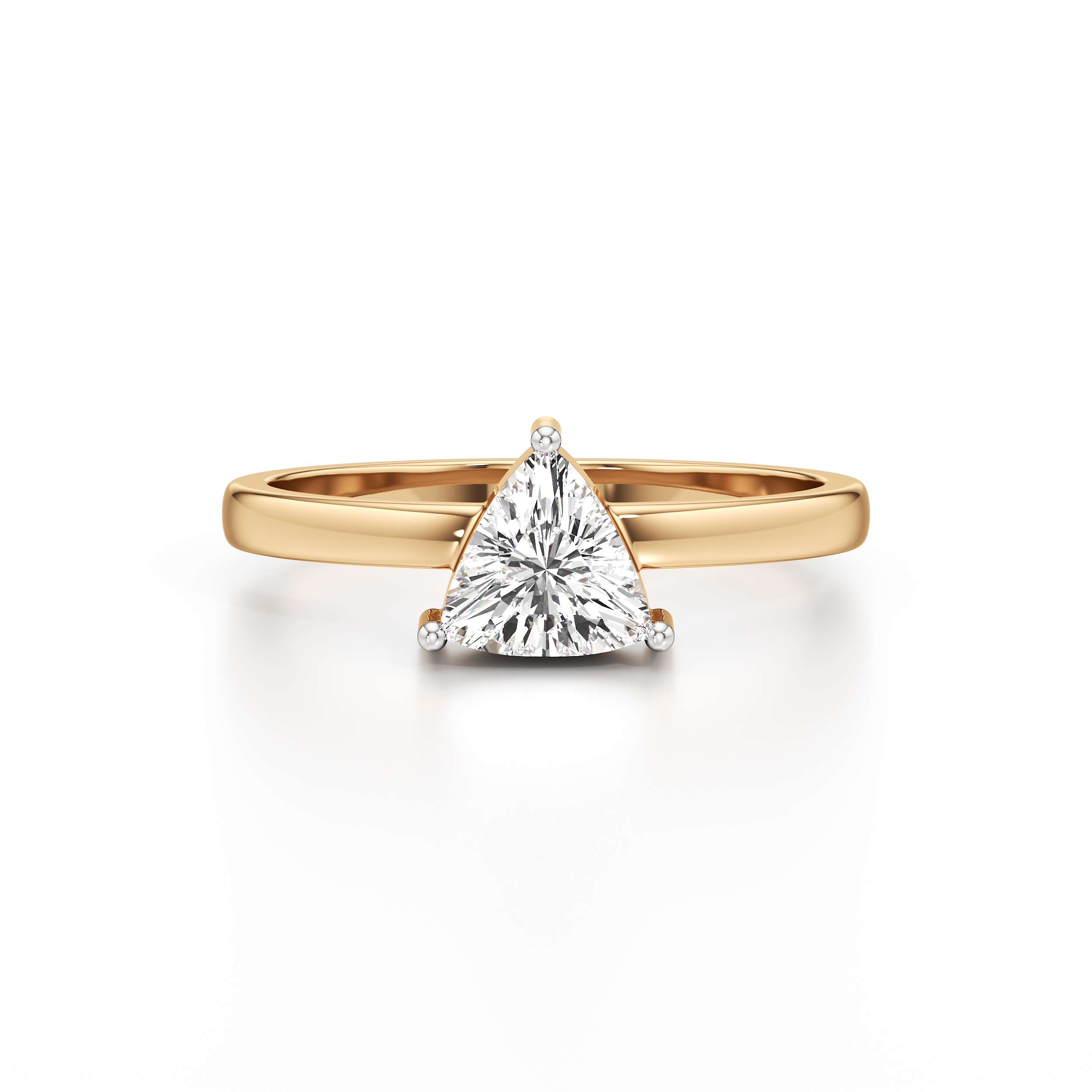 Classic Solitaire Triangle Ring