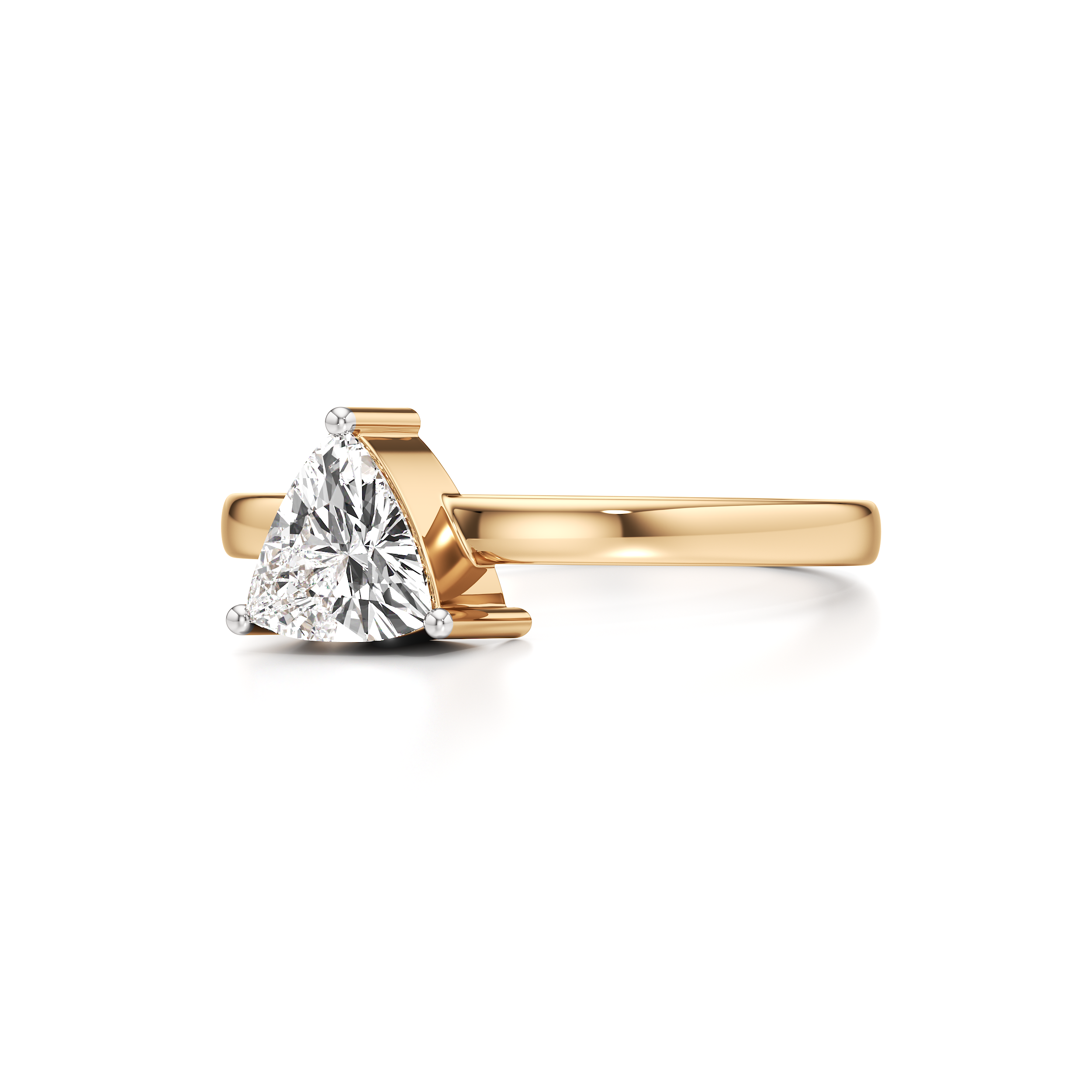 Classic Solitaire Triangle Ring