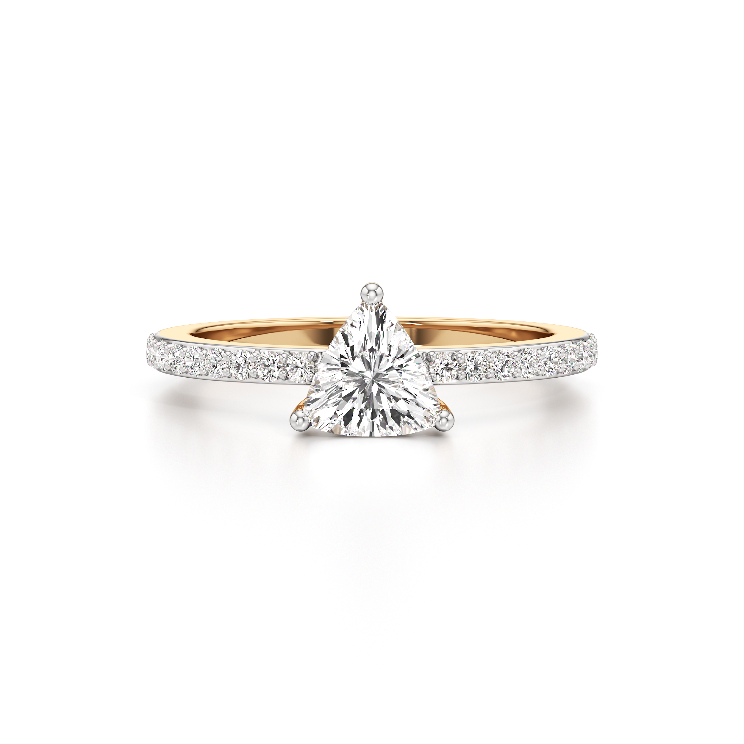 Bedazzled Solitaire Triangle Ring