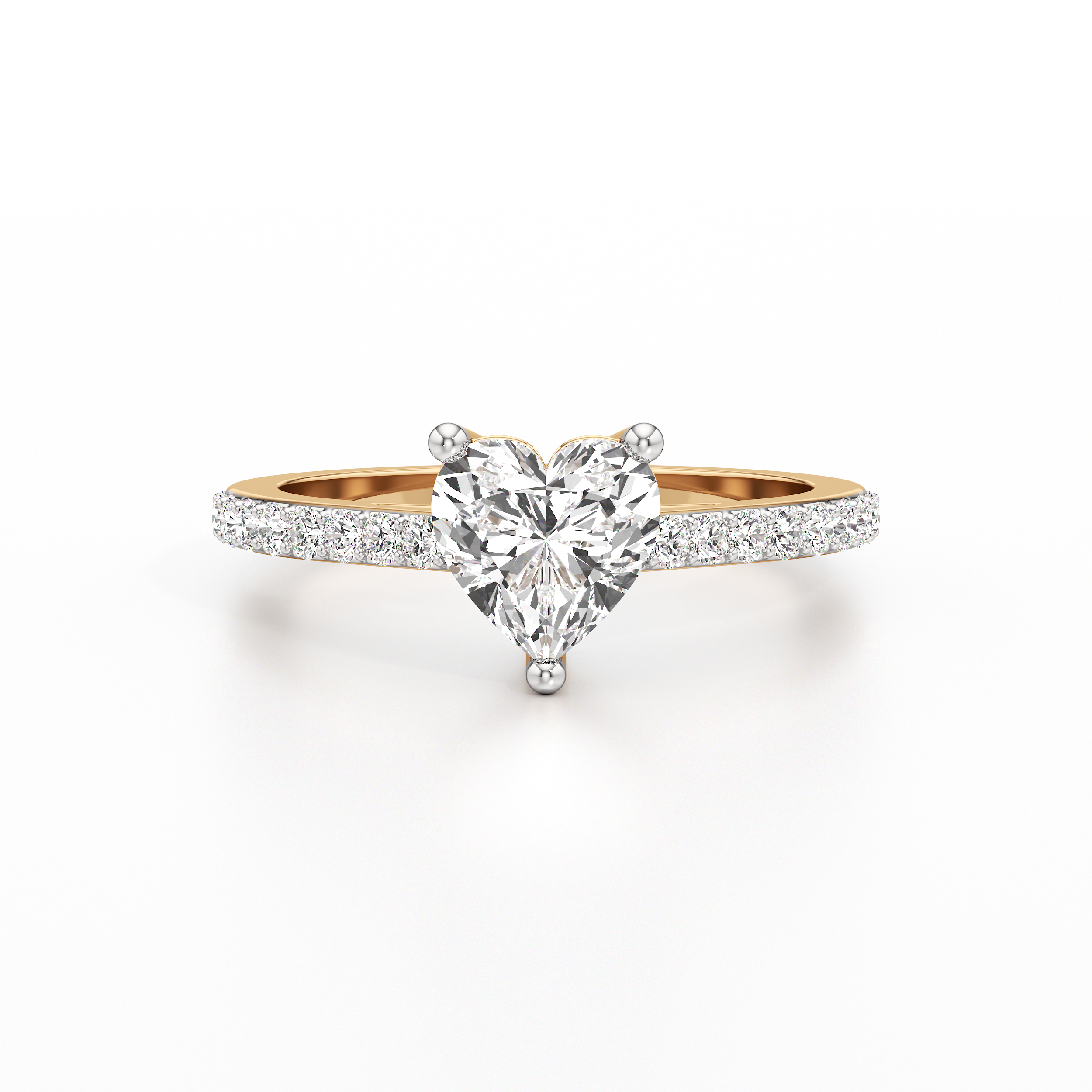 Bedazzled Solitaire Heart Ring