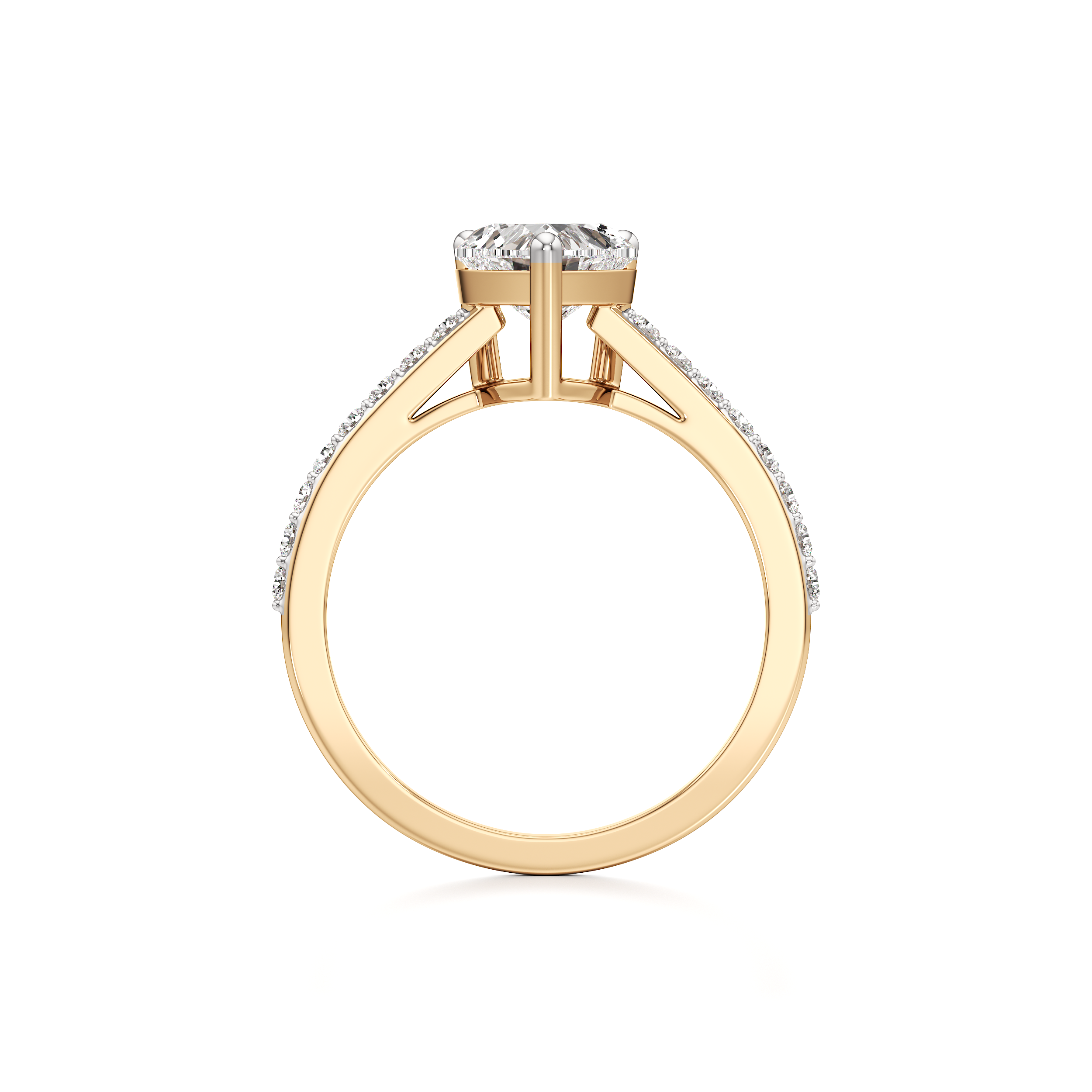 Bedazzled Solitaire Heart Ring