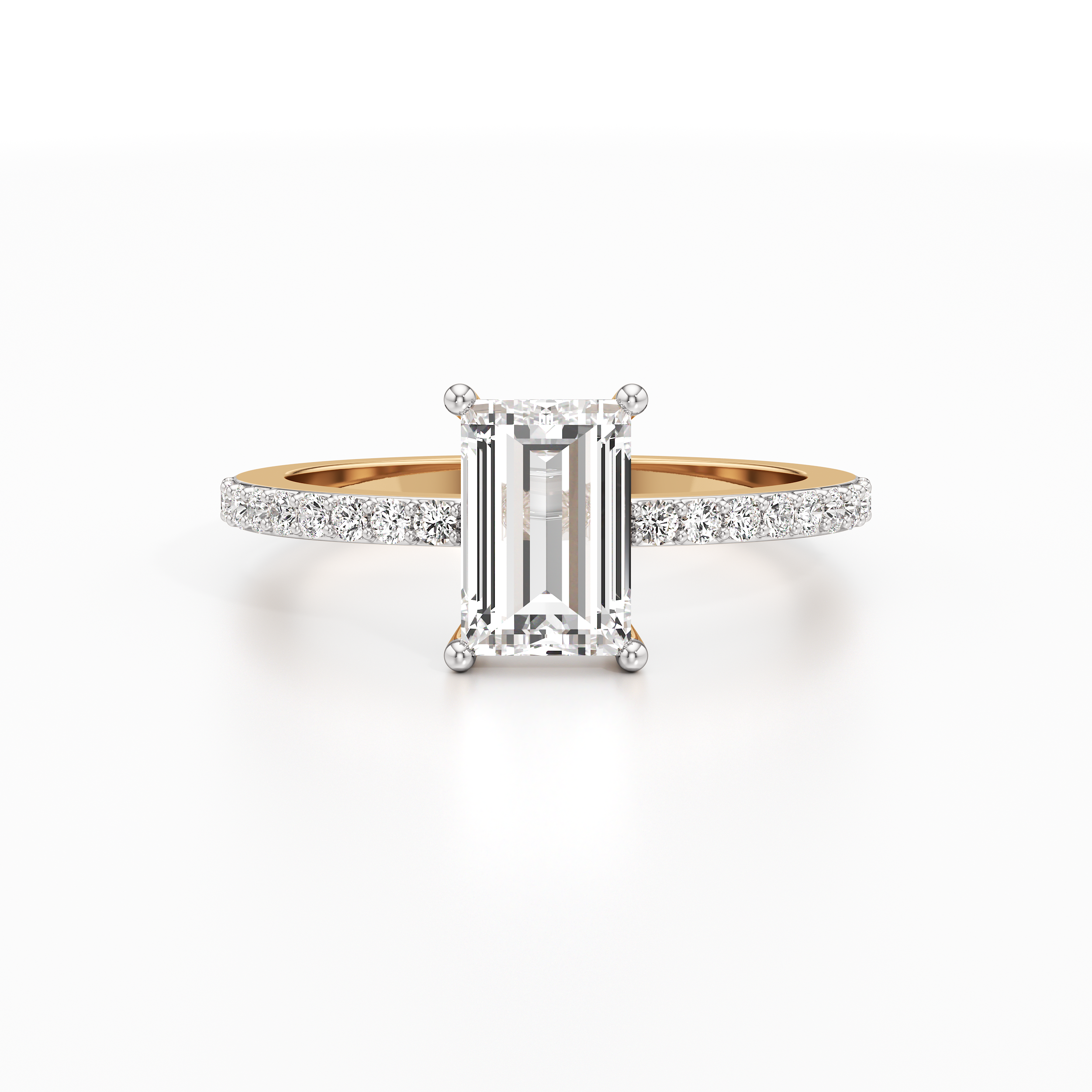 Bedazzled Solitaire Emerald Ring