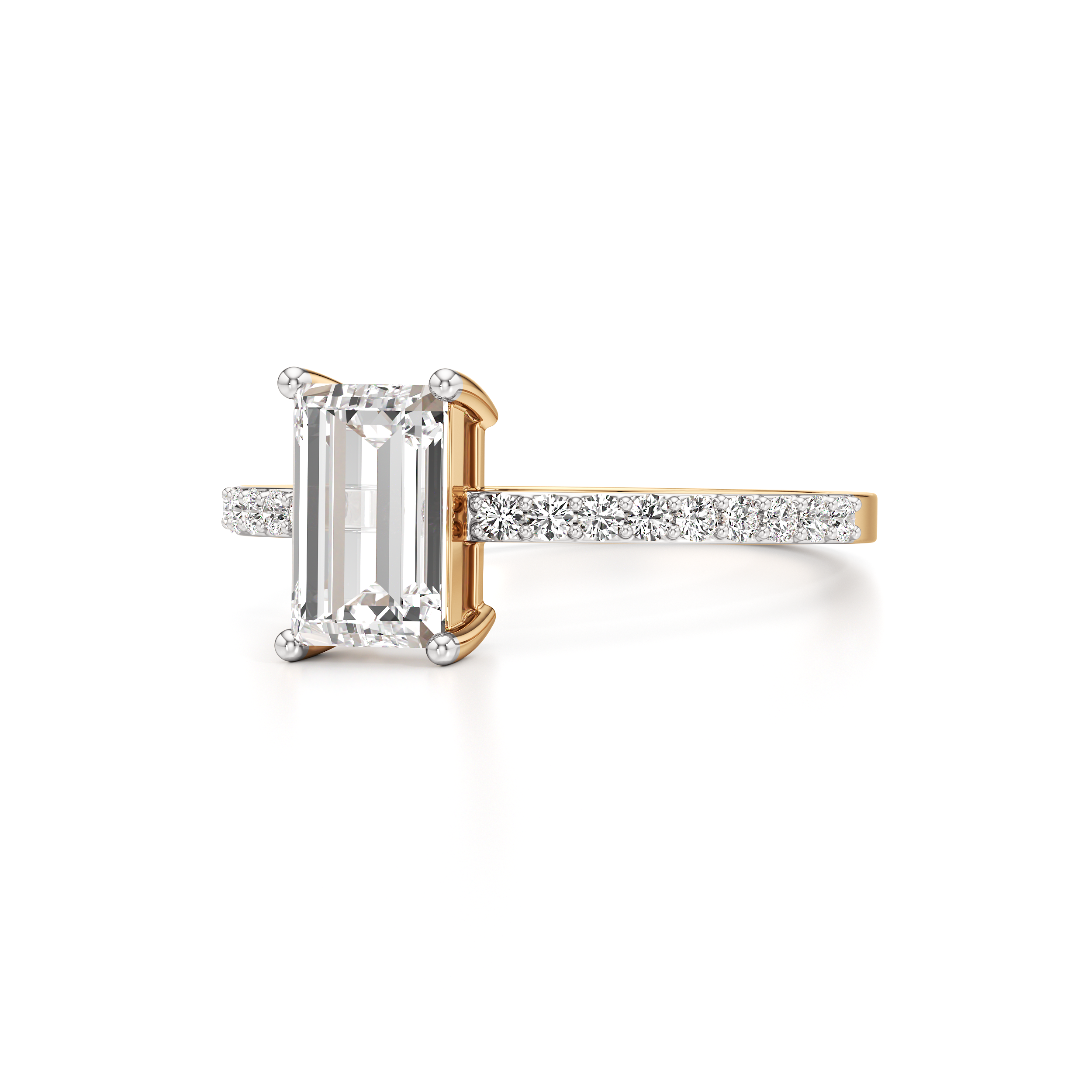 Bedazzled Solitaire Emerald Ring