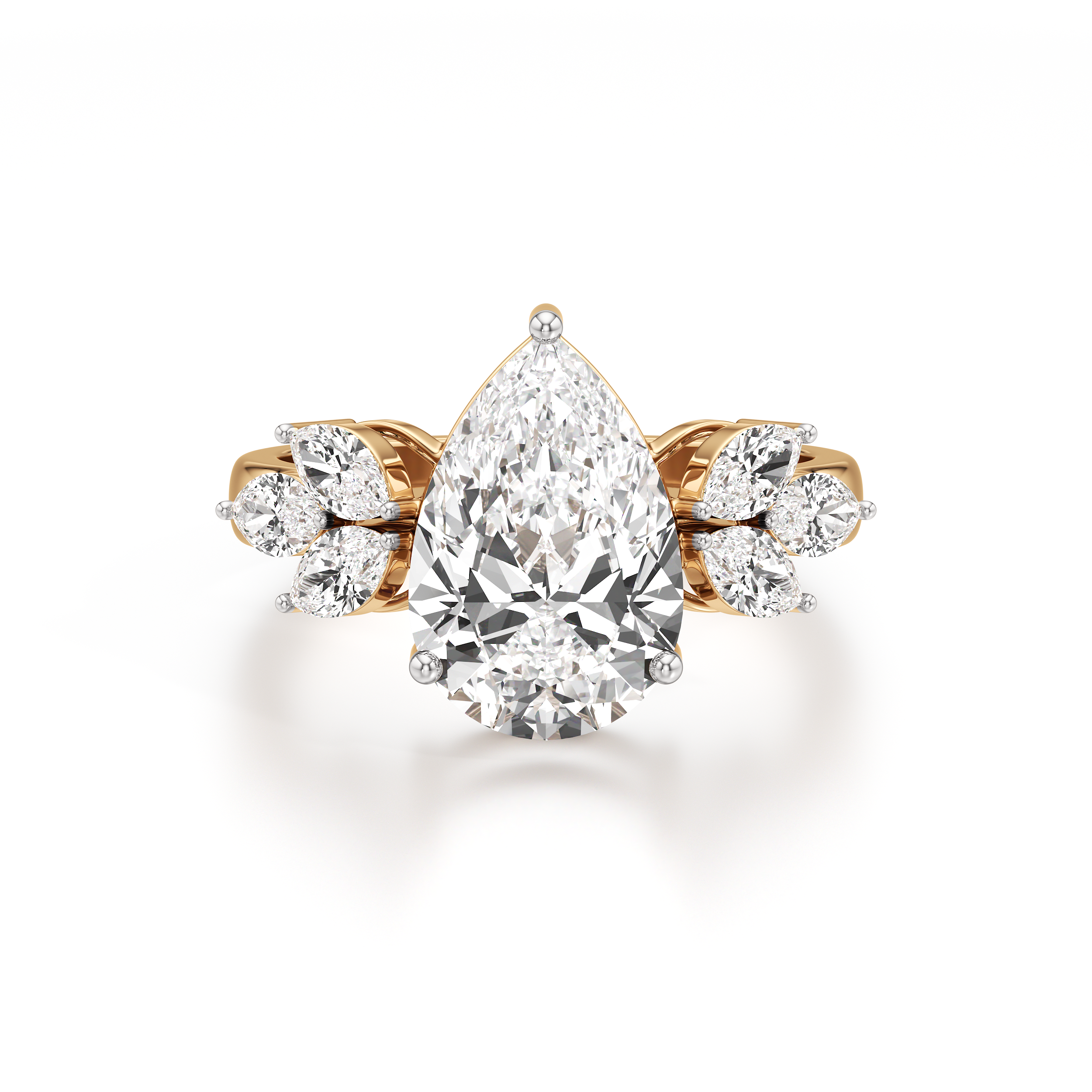 Flower Hugging Marquise Ring