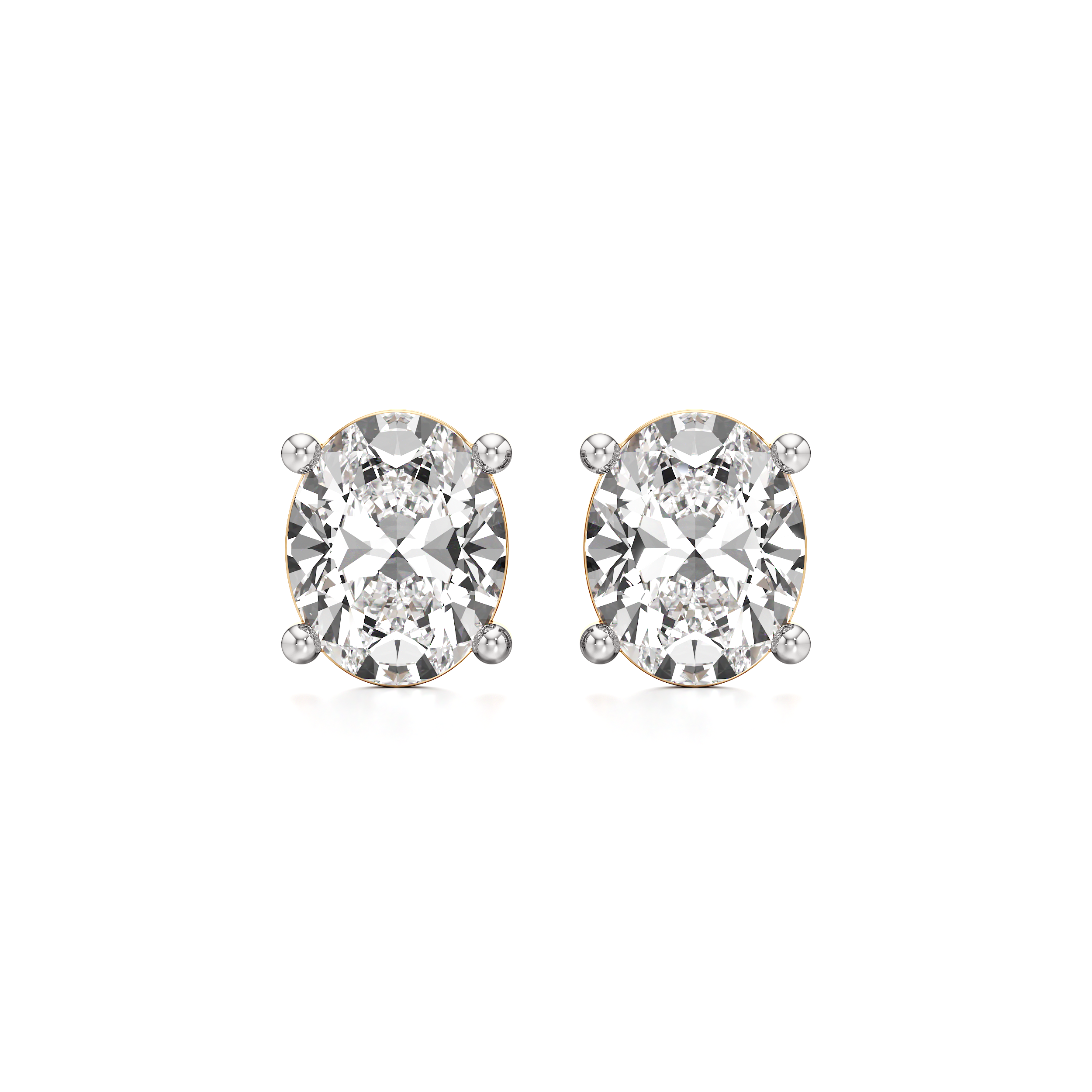 Oval Solitaire Stud Earrings