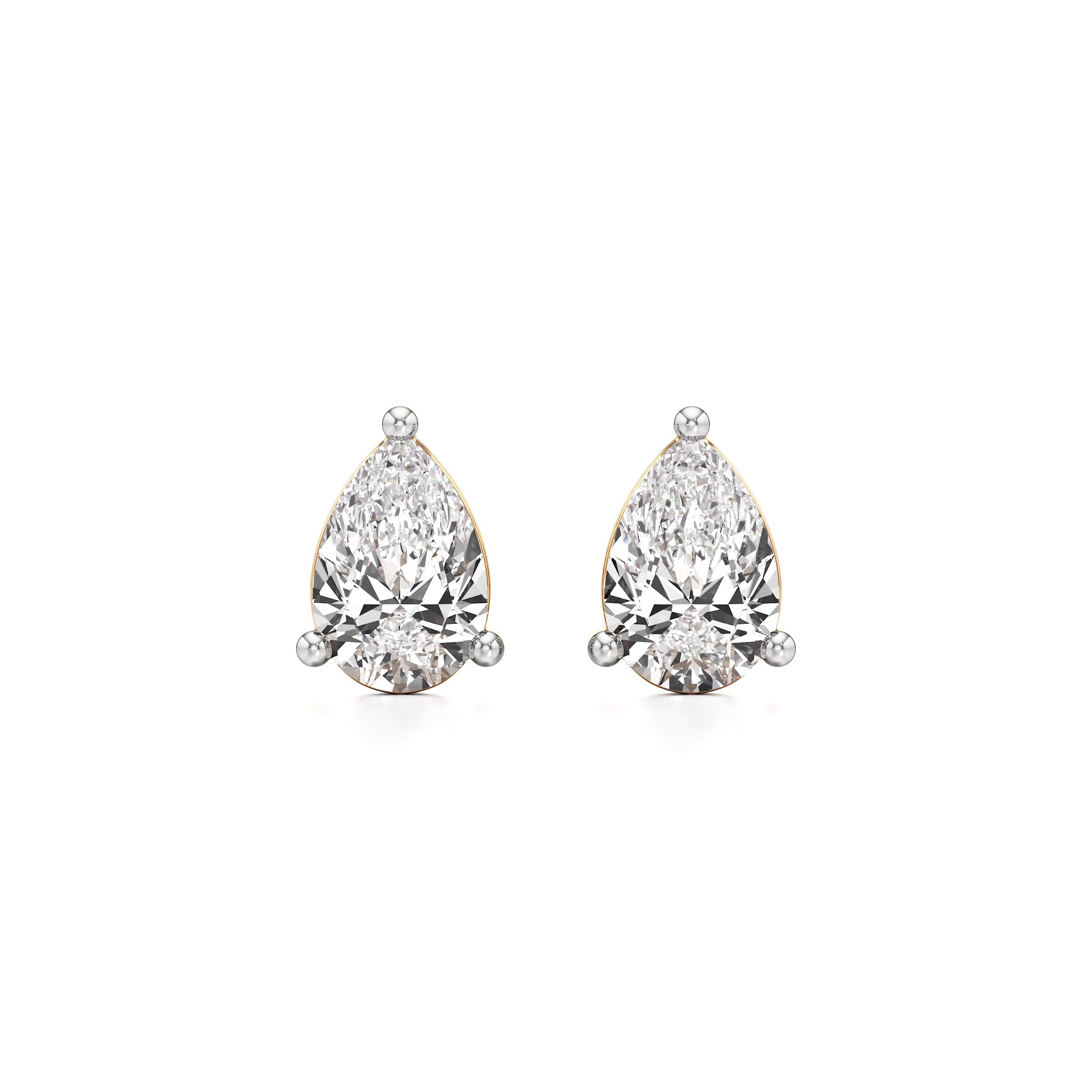 Pear Solitaire Stud Earrings