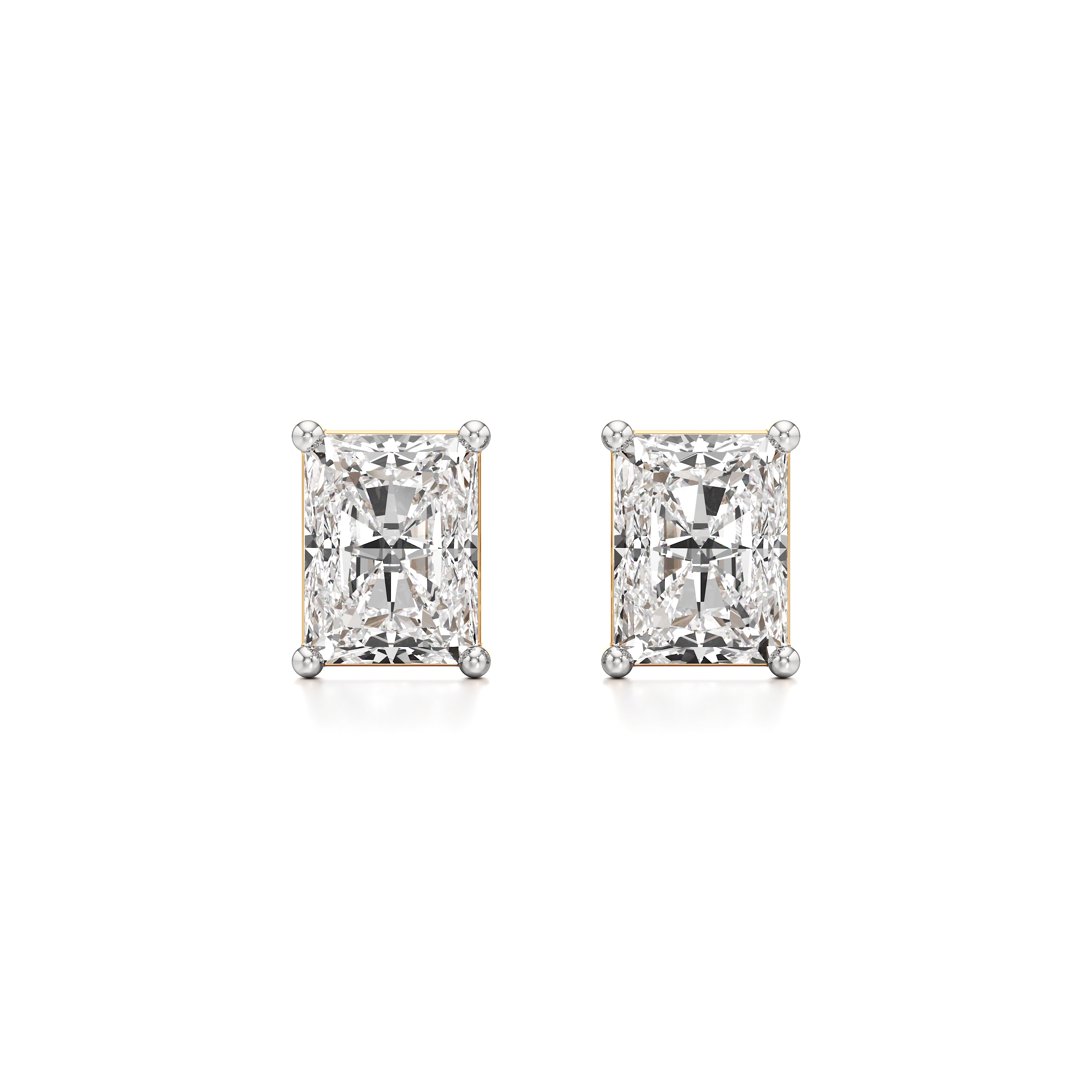 Radiant Solitaire Stud Earrings