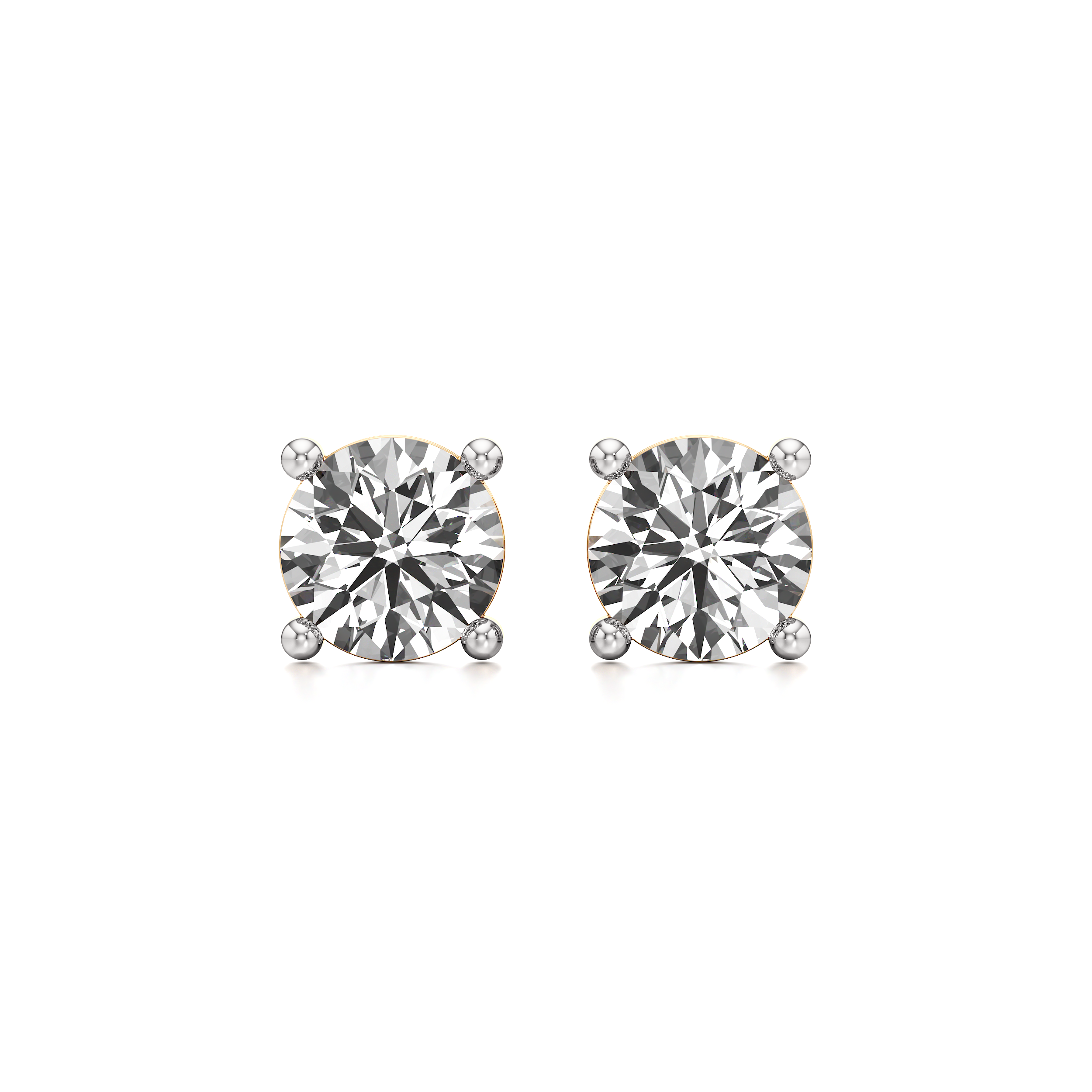 Round Solitaire Stud Earrings