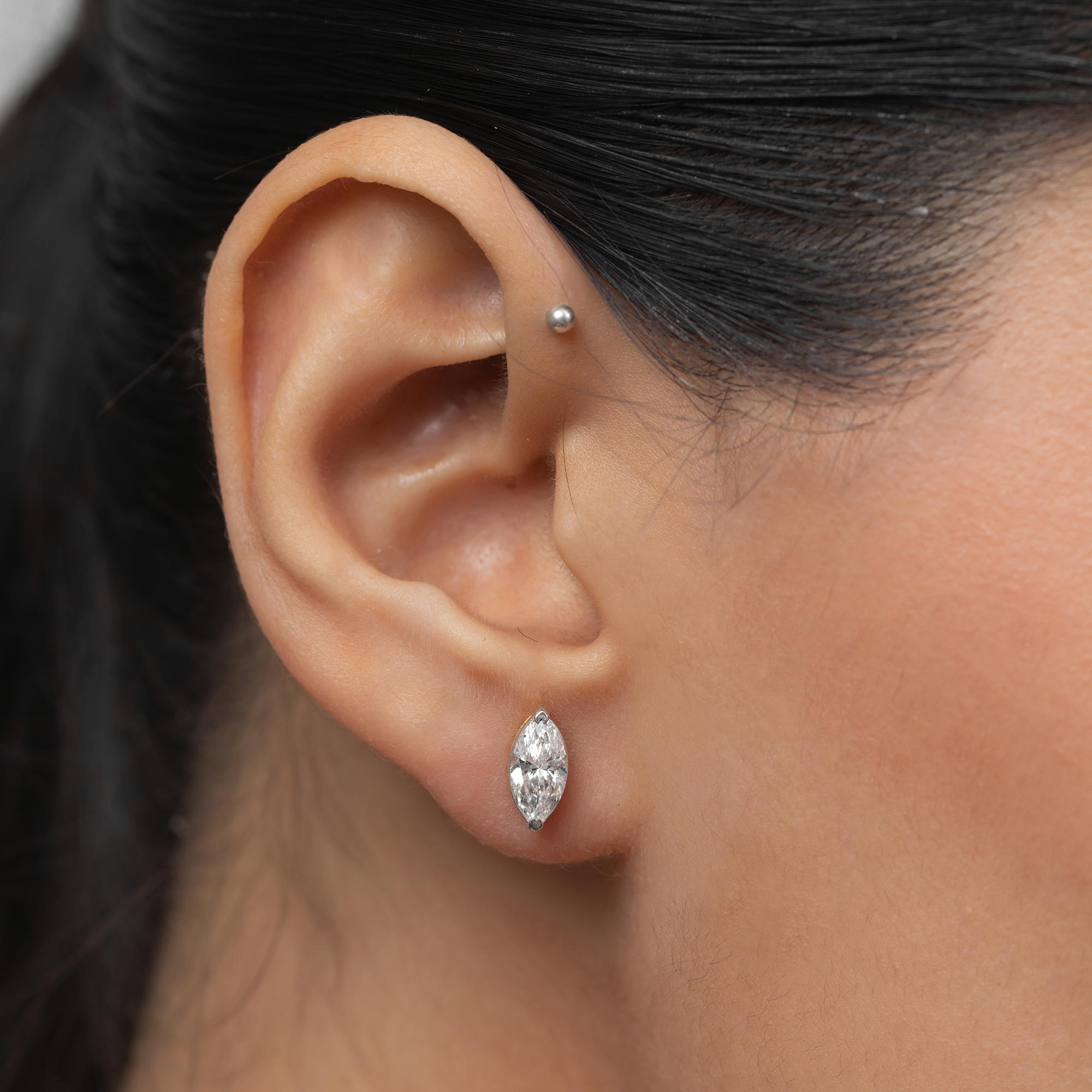 Marquise Solitaire Stud Earrings