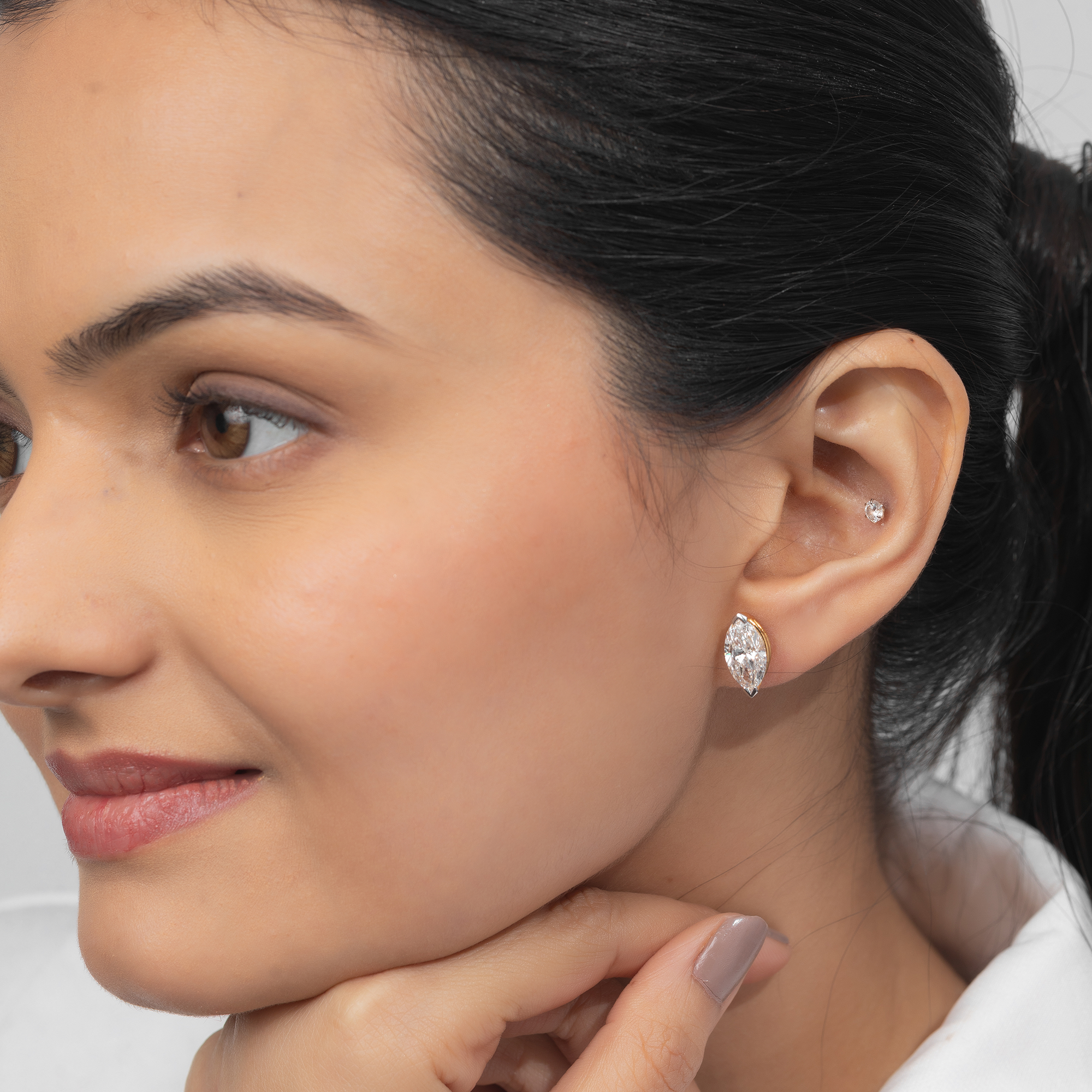 Marquise Solitaire Stud Earrings