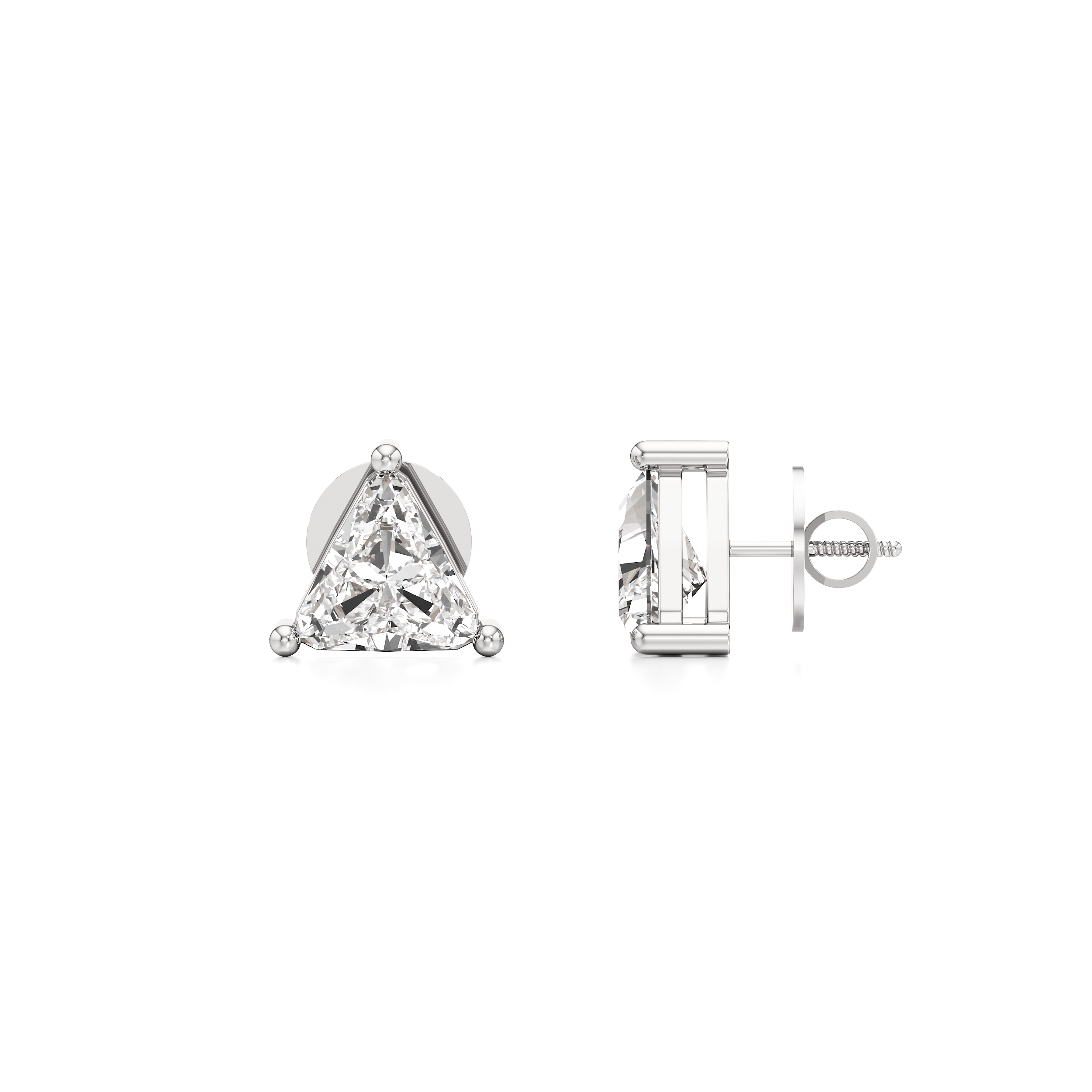 Trillion Cut Solitaire Stud Earrings