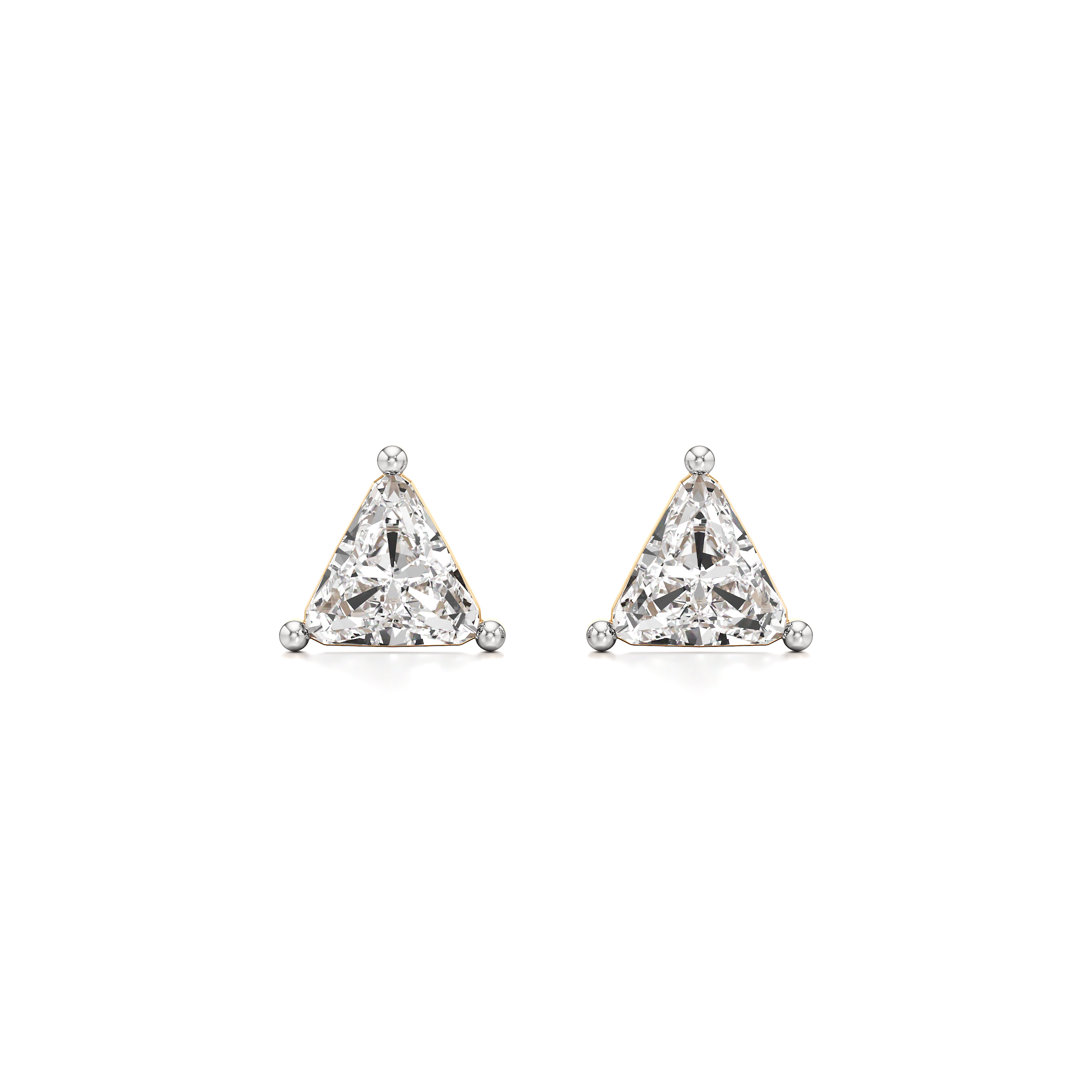 Trillion Cut Solitaire Stud Earrings