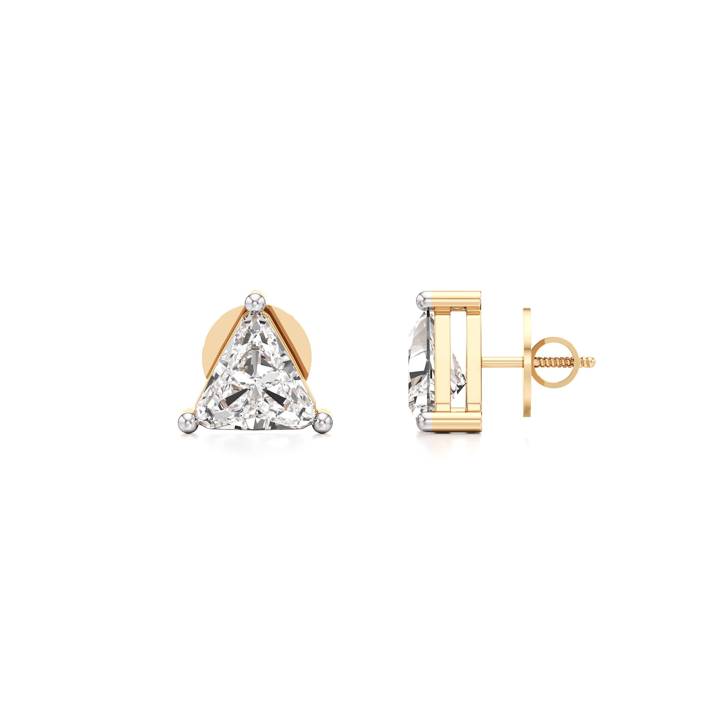 Trillion Cut Solitaire Stud Earrings
